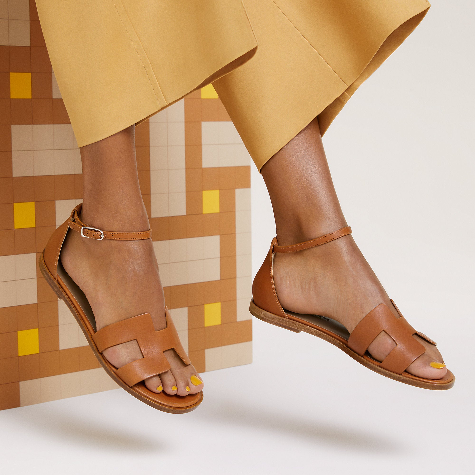 Hermes Santorini Sandal Naturel