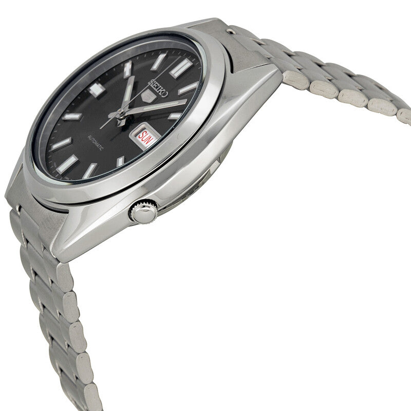 Seiko 5 Automatic Black Dial Stainless Steel Mens Watch