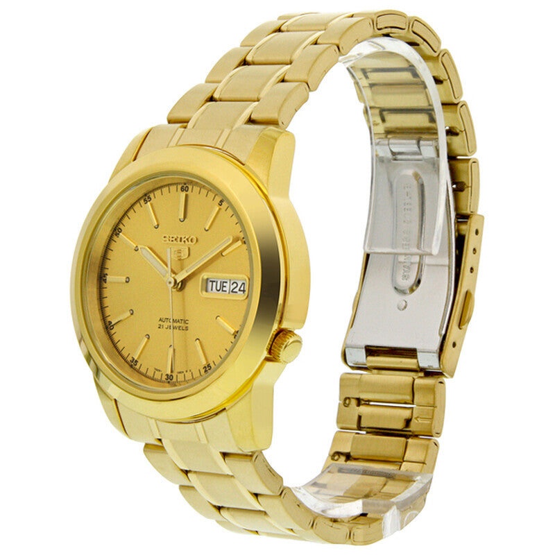 Seiko 5 Automatic Champagne Dial Yellow Gold-Tone Mens Watch