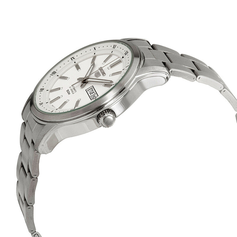 Seiko 5 Automatic White Dial Stainless Steel Mens Watch