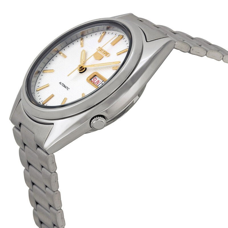 Seiko Series 5 Automatic Off White Dial Mens Watch