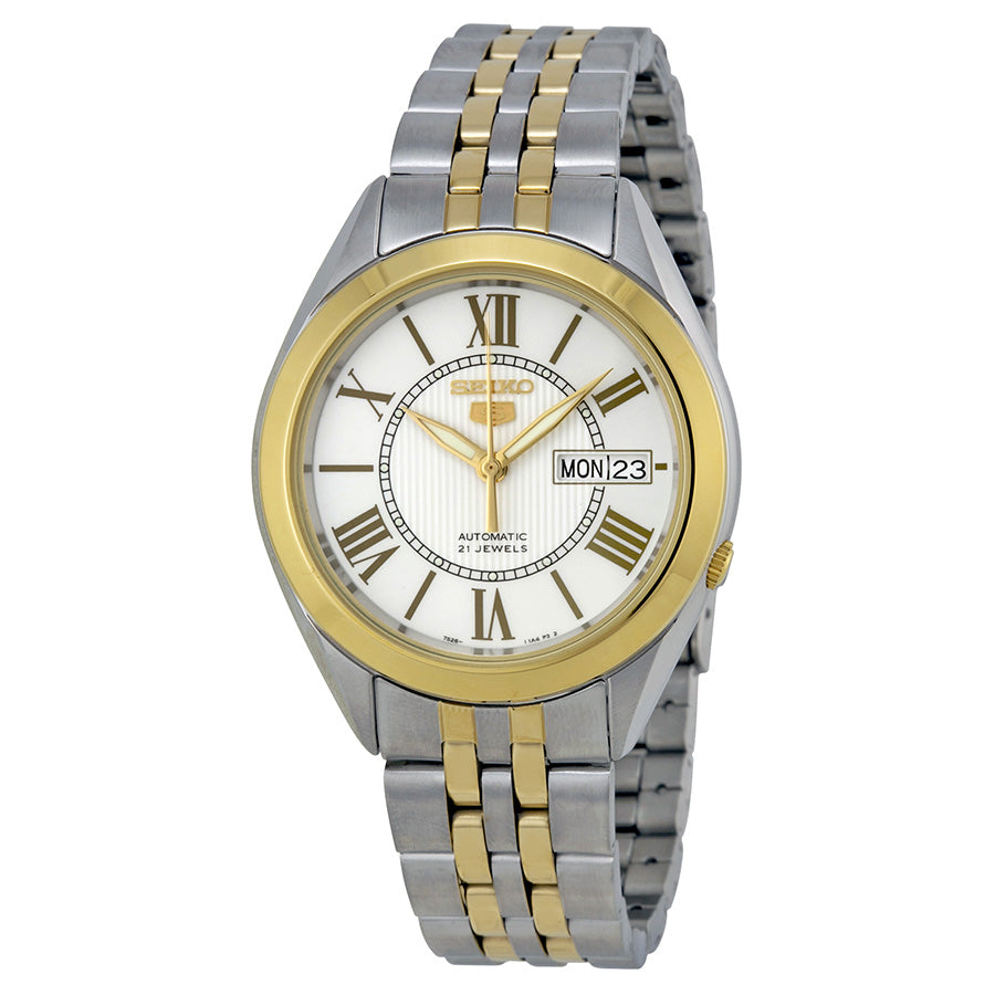 Seiko 5 Vintage Automatic White Dial Two-Tone Mens Watch