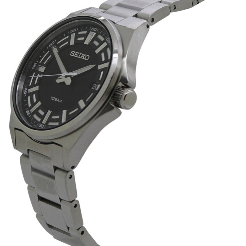 Seiko Classic Quartz Black Dial Mens Watch