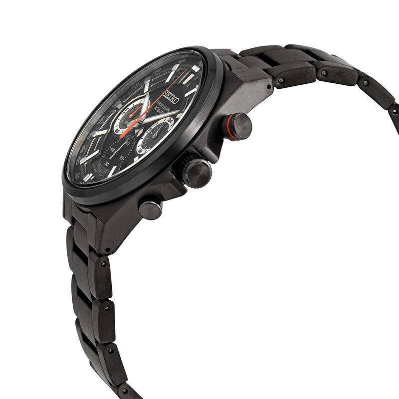 Seiko Essentials Chronograph Quartz Black Dial Mens Watch