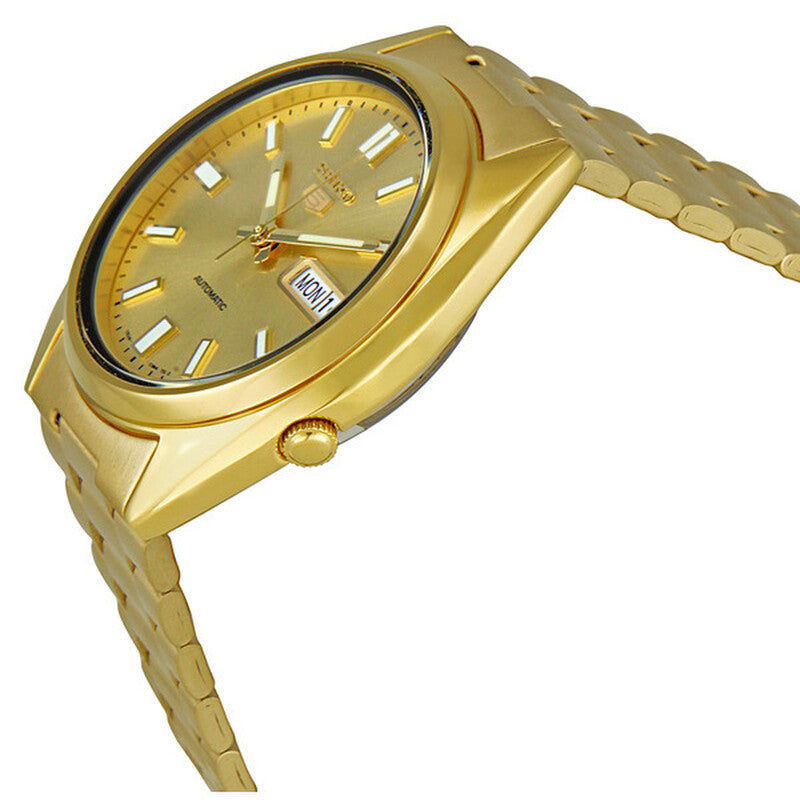 Seiko Series 5 Automatic Gold Dial Yellow Gold-Tone Mens Watch