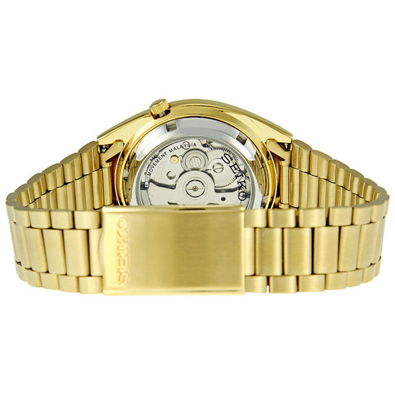 Seiko Series 5 Automatic Gold Dial Yellow Gold-Tone Mens Watch