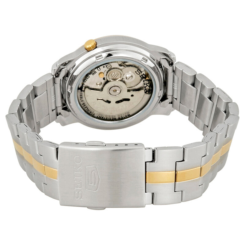 Seiko Series 5 Automatic White Dial Two-Tone Mens Watch
