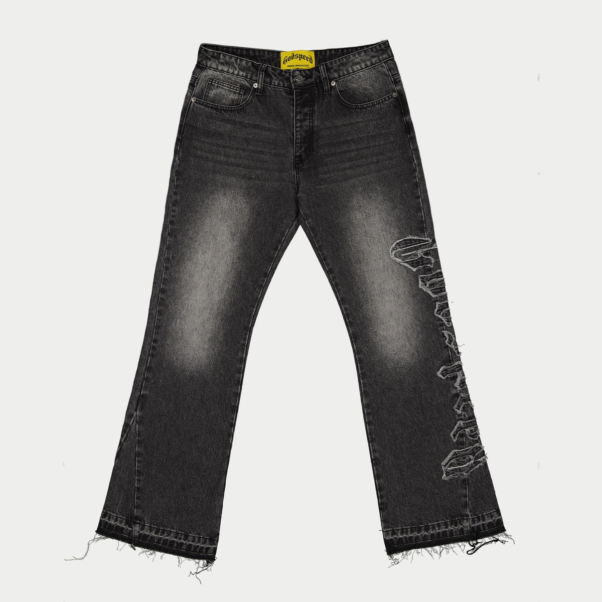 Godspeed Og Logo Flared Denim Stitched (Grey Wash)