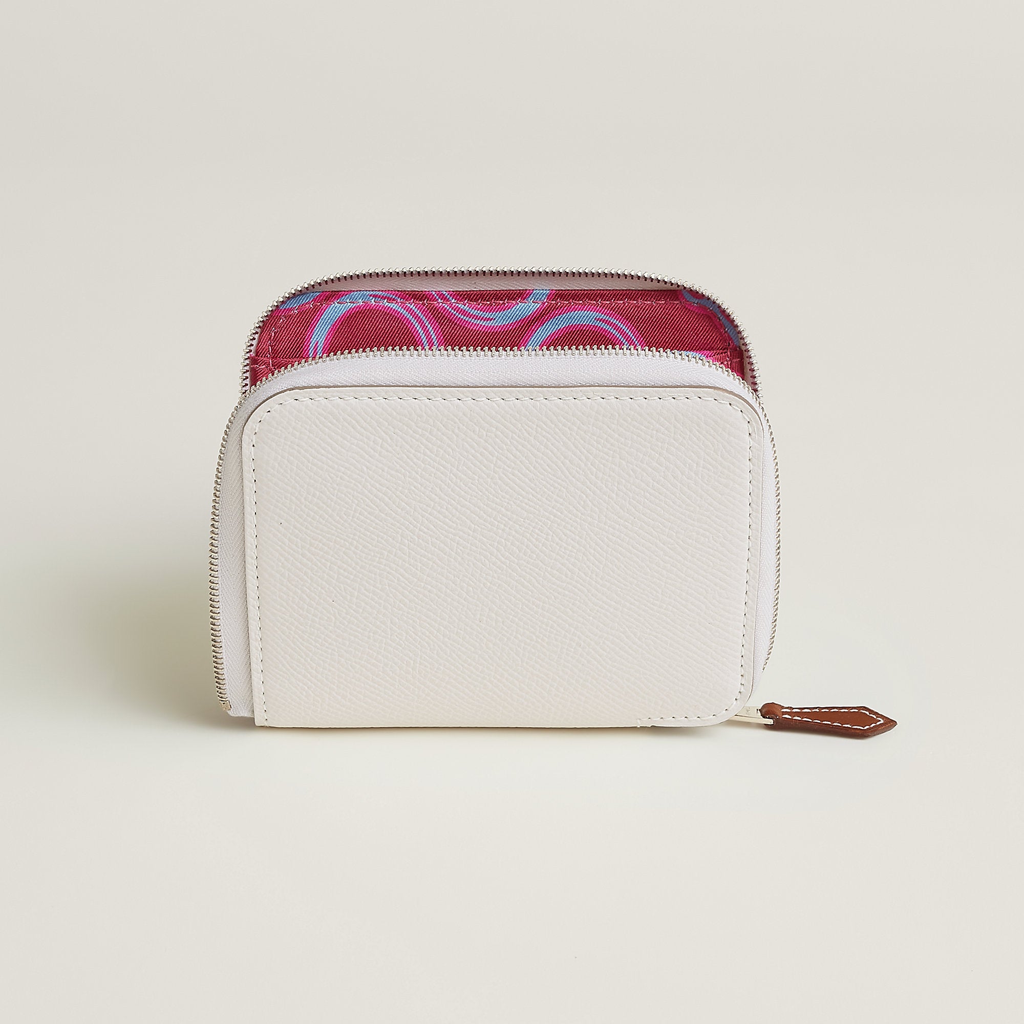 Hermes Silk'In Compact Wallet Gris Ple