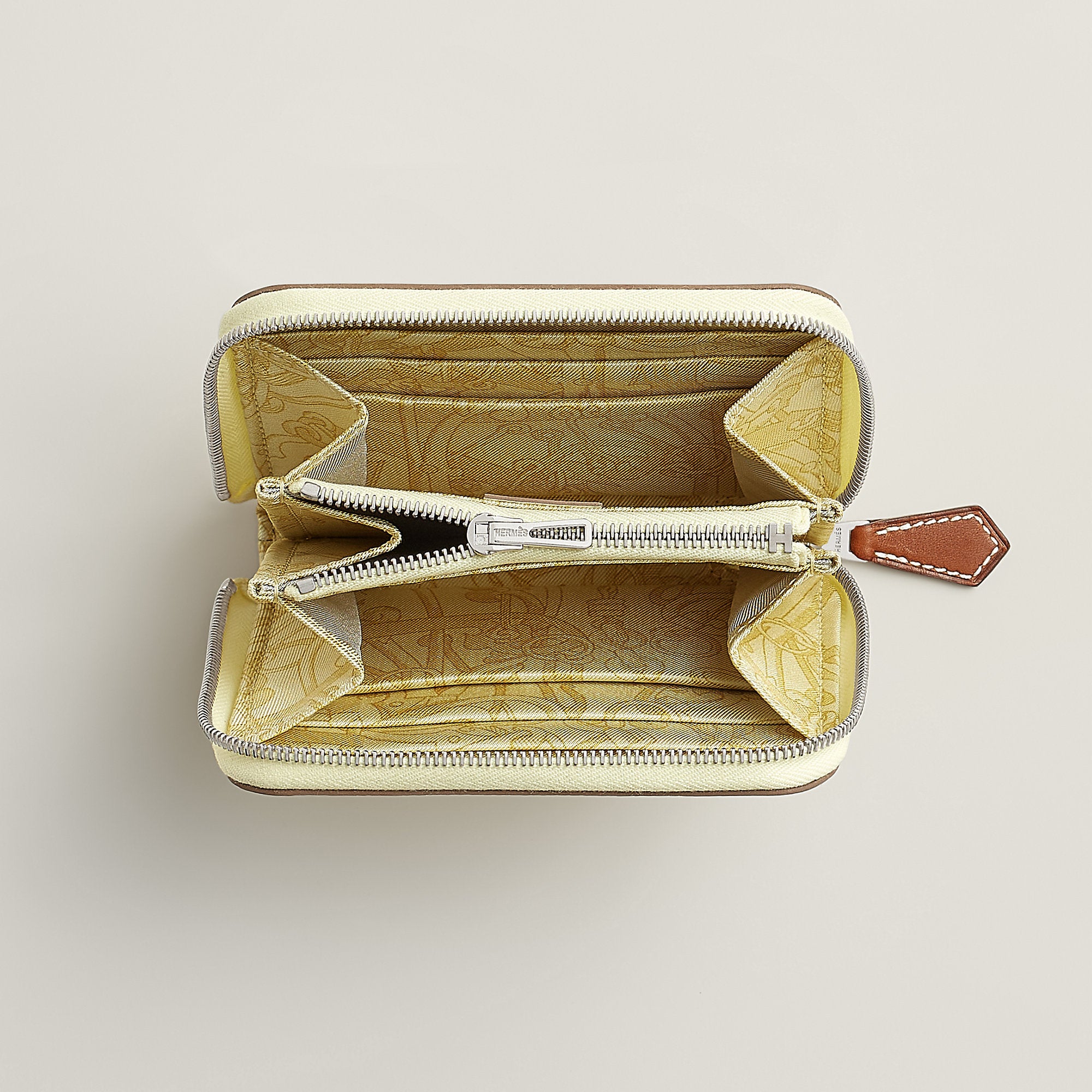 Hermes Silk'In Compact Wallet Cleste