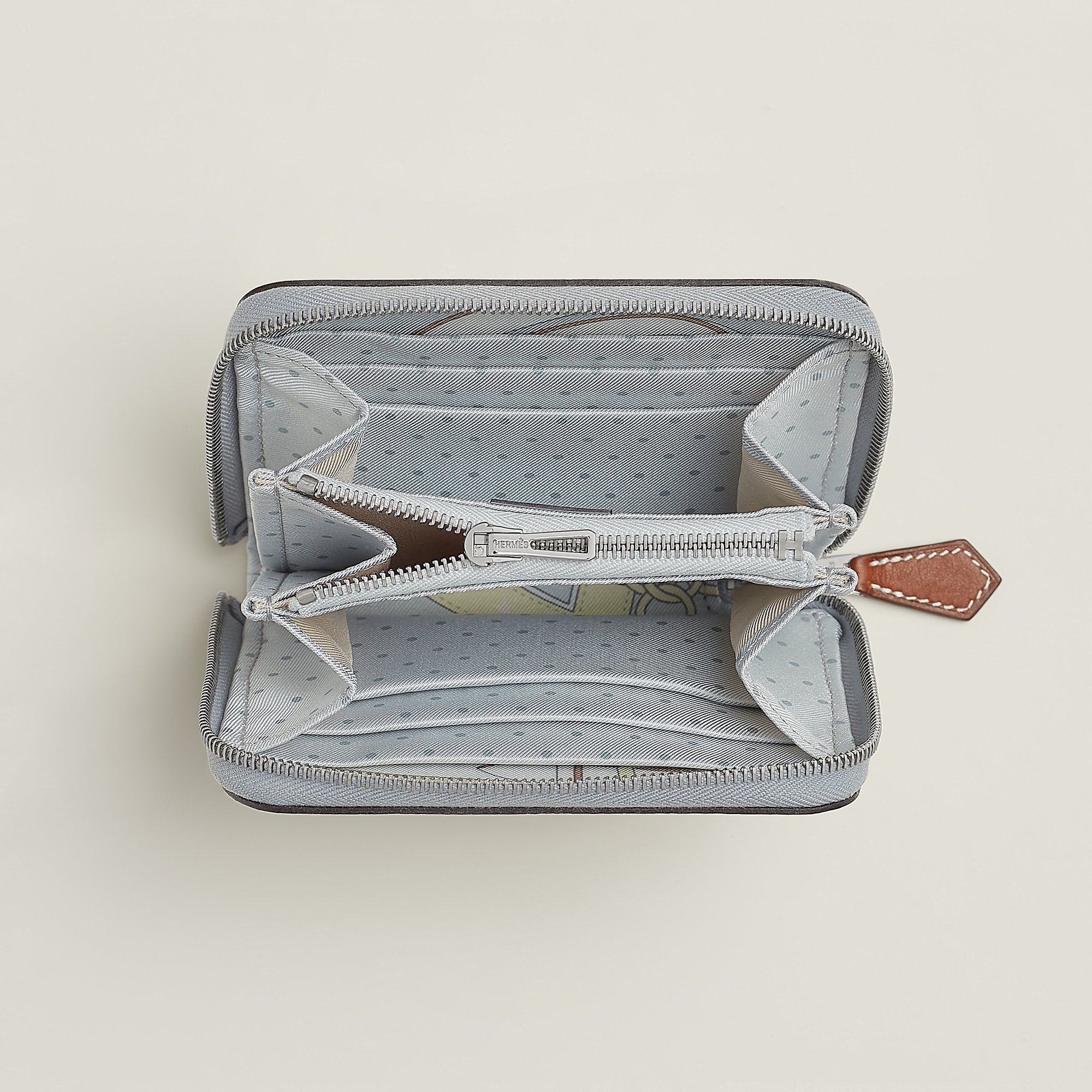 Hermes Silk'In Compact Wallet Cleste