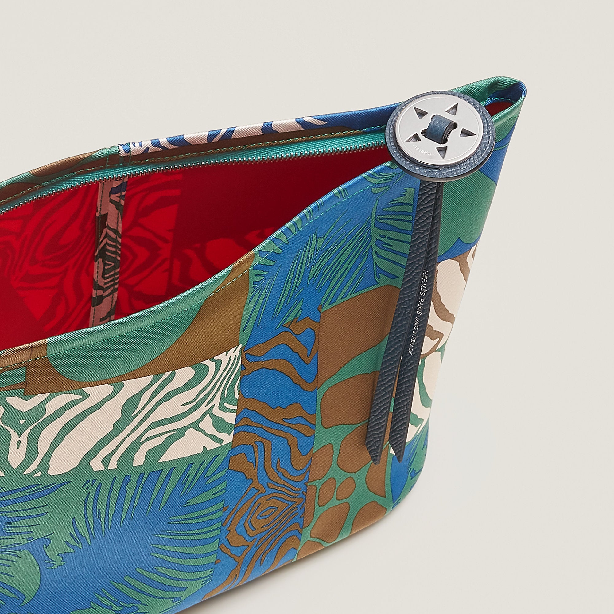 Hermes Silky Pouch 27 Bleu Zellige