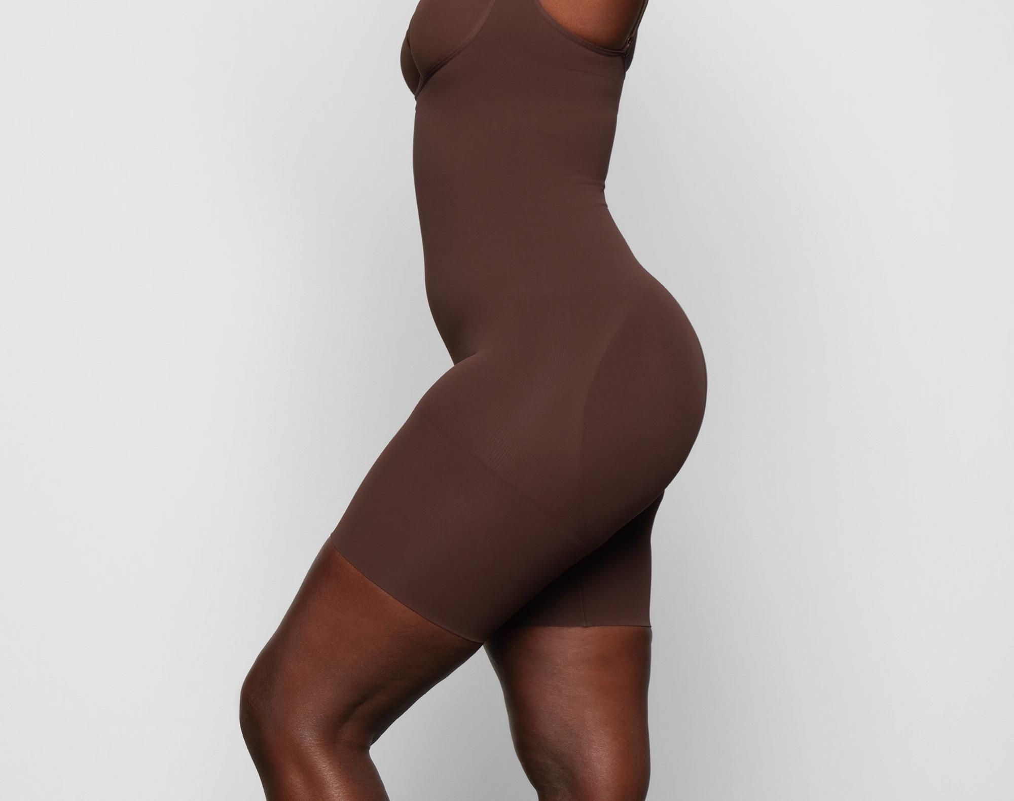 Skims Seamless Sculpt Butt Lifting Open Bust Bodysuit Cocoa