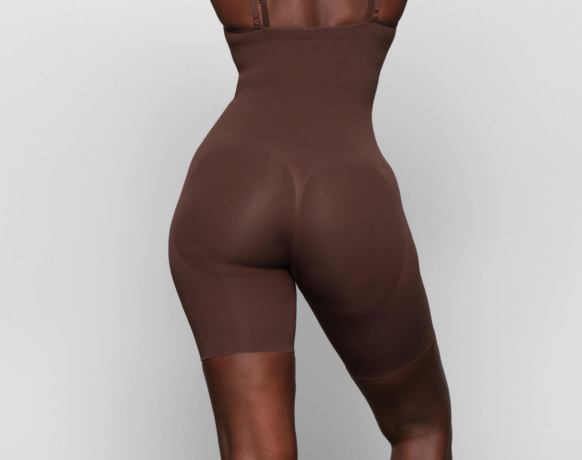 Skims Seamless Sculpt Butt Lifting Open Bust Bodysuit Cocoa