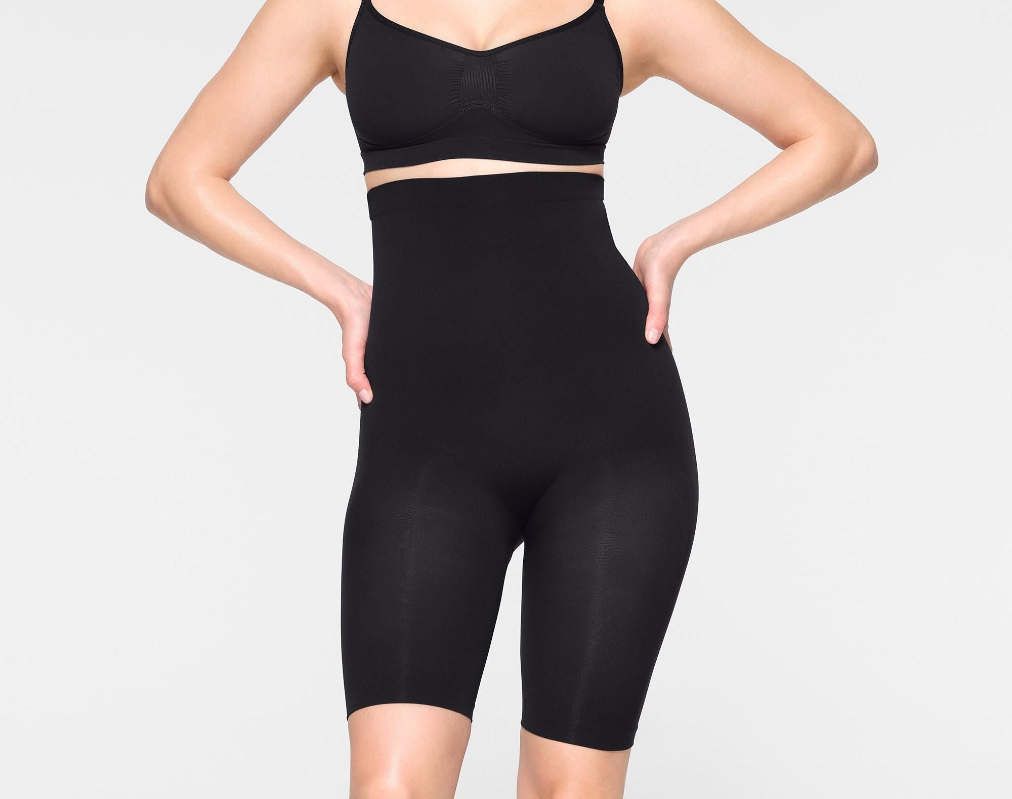 Skims Seamless Sculpt High-Waisted Above The Knee Short Onyx
