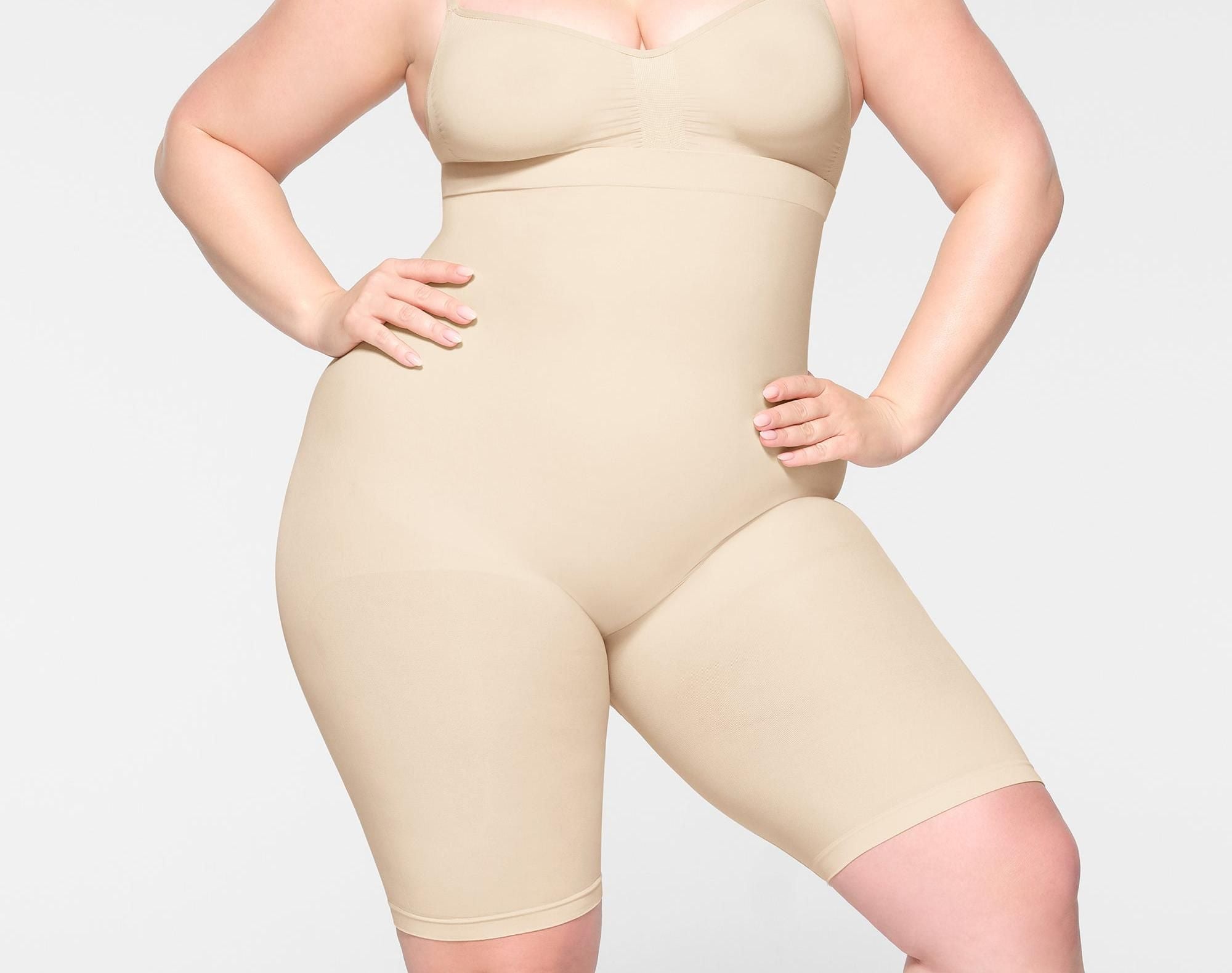 Skims Seamless Sculpt High-Waisted Above The Knee Short Sand
