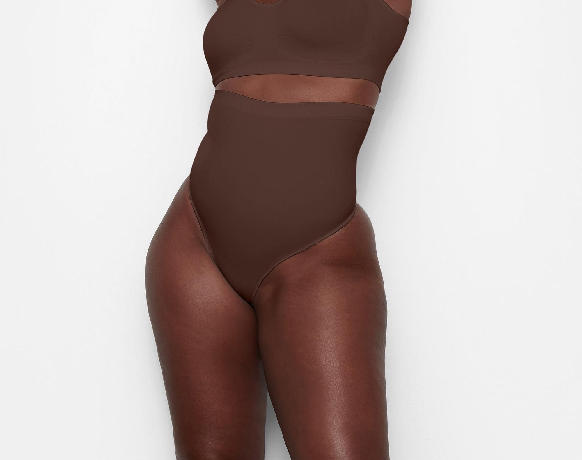Skims Seamless Sculpt High-Waisted Thong Cocoa