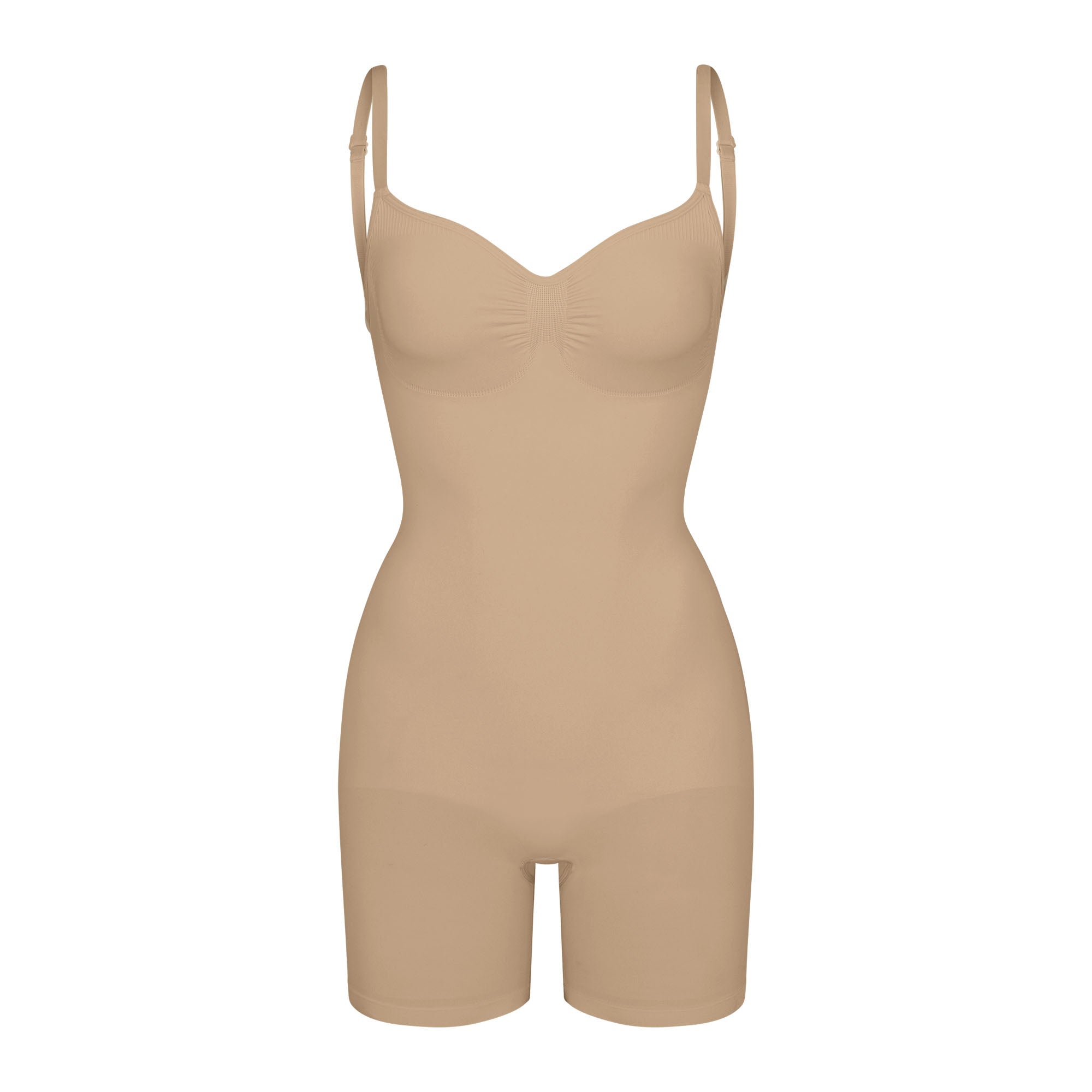 Skims Seamless Sculpt Low Back Mid Thigh Bodysuit Clay