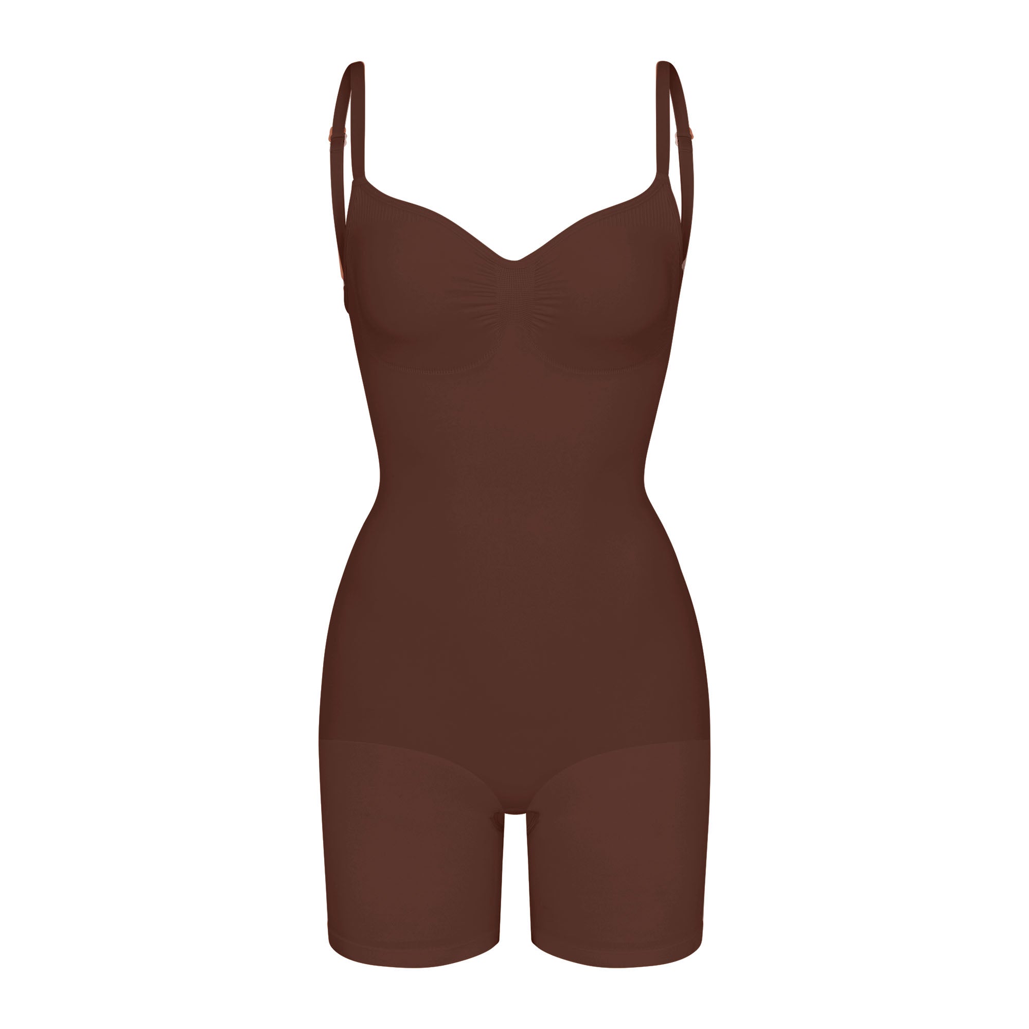 Skims Seamless Sculpt Low Back Mid Thigh Bodysuit Cocoa