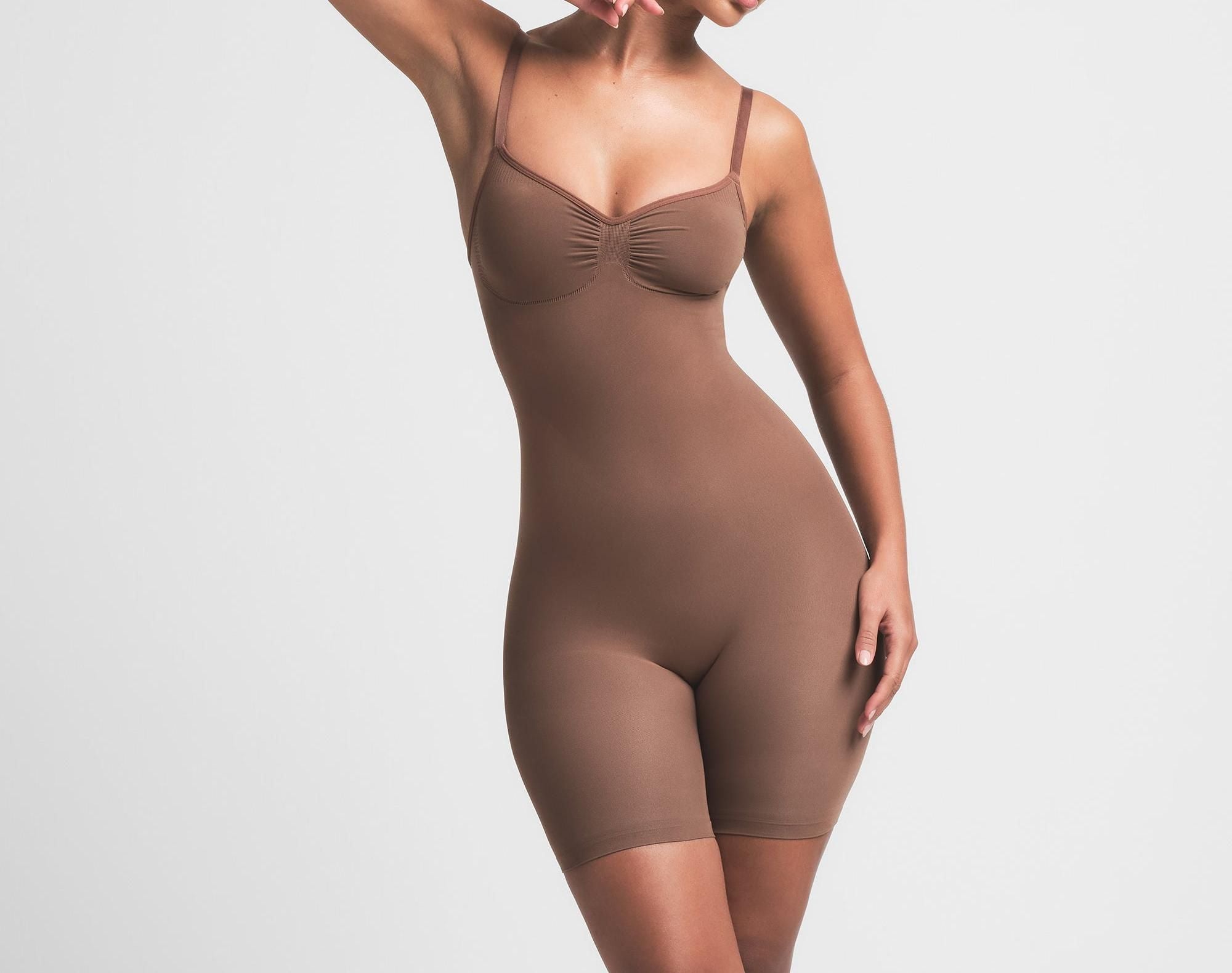 Skims Seamless Sculpt Low Back Mid Thigh Bodysuit Jasper