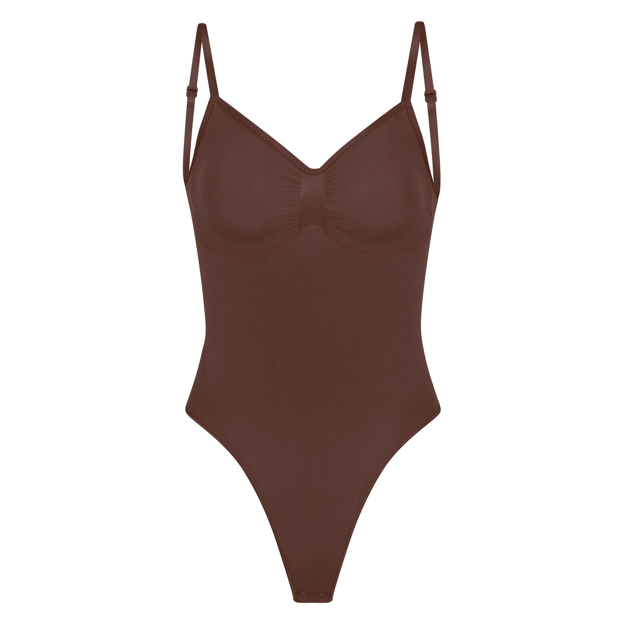 Skims Seamless Sculpt Low Back Thong Bodysuit Cocoa