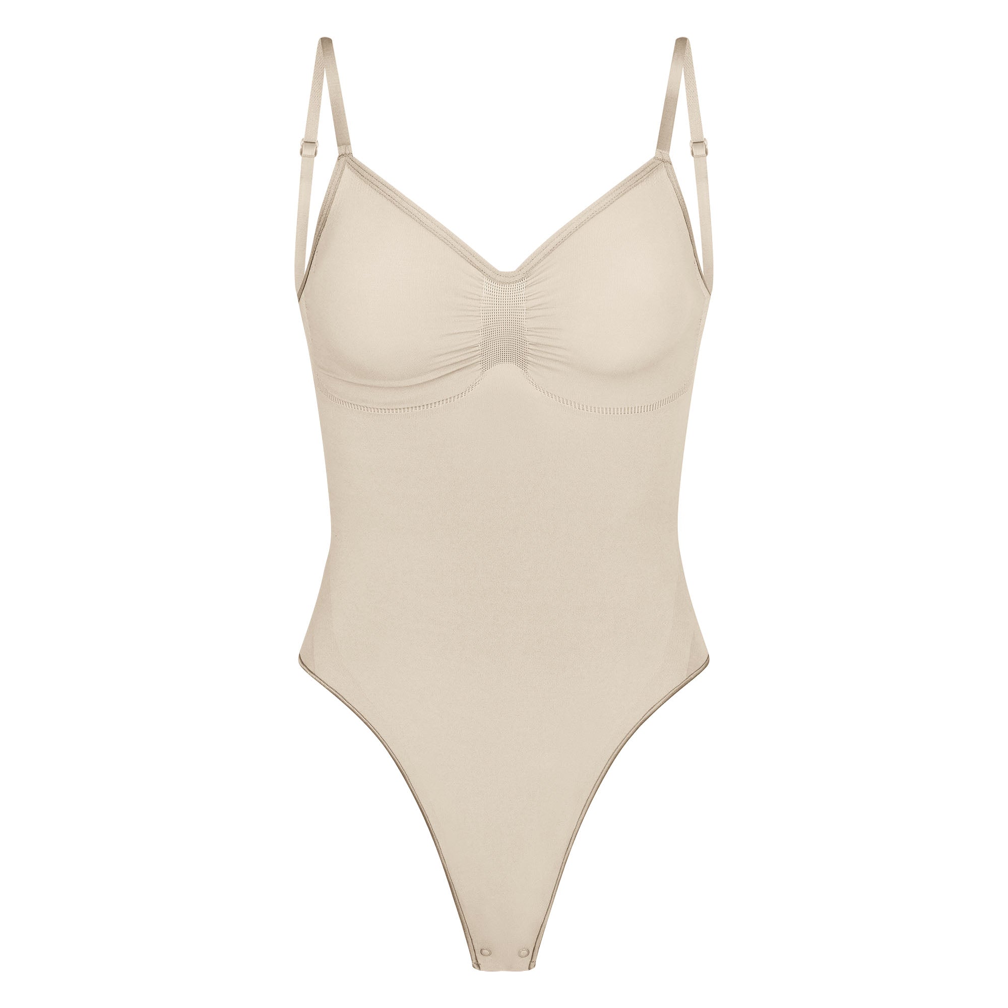 Skims Seamless Sculpt Low Back Thong Bodysuit Sand