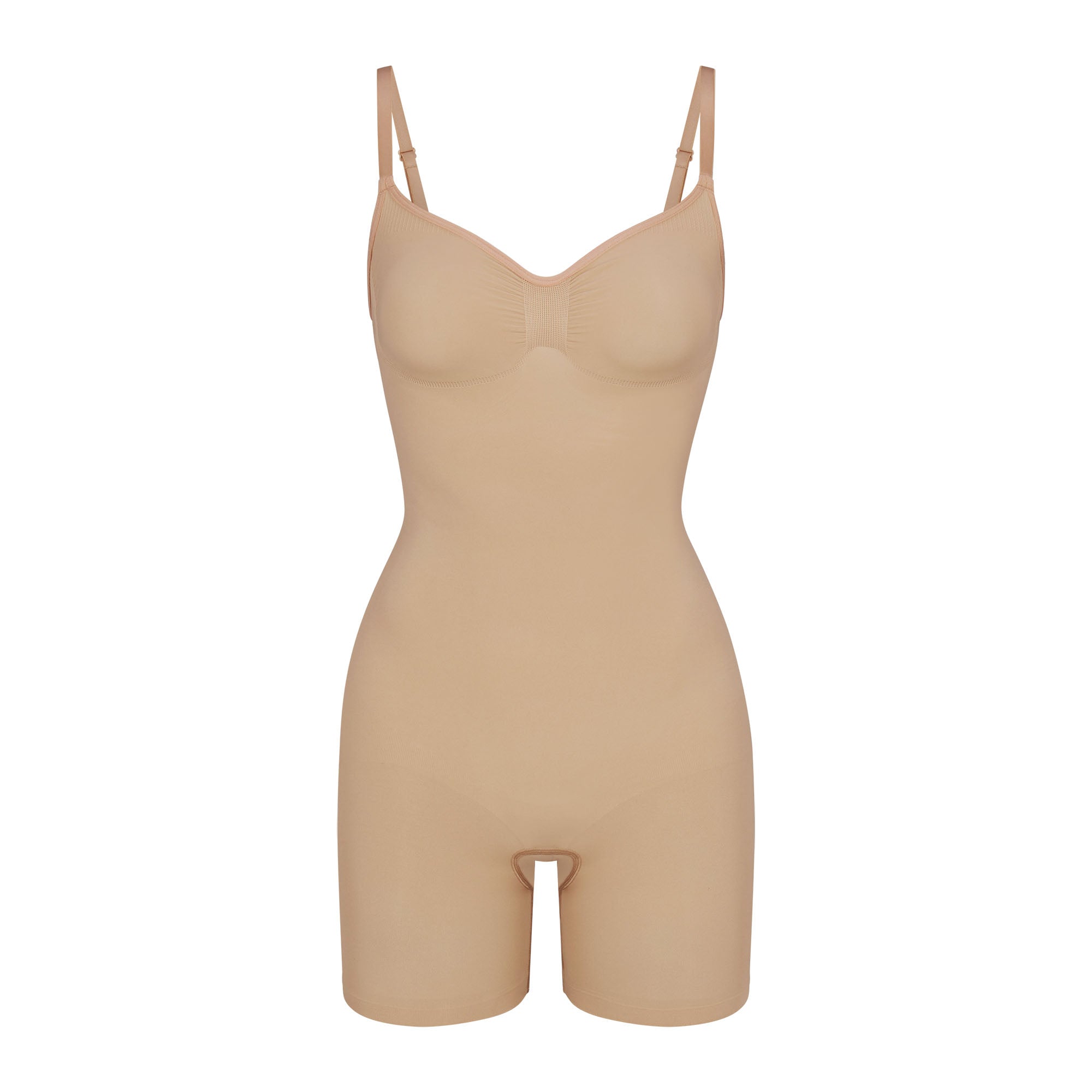 Skims Seamless Sculpt Mid Thigh Bodysuit Clay