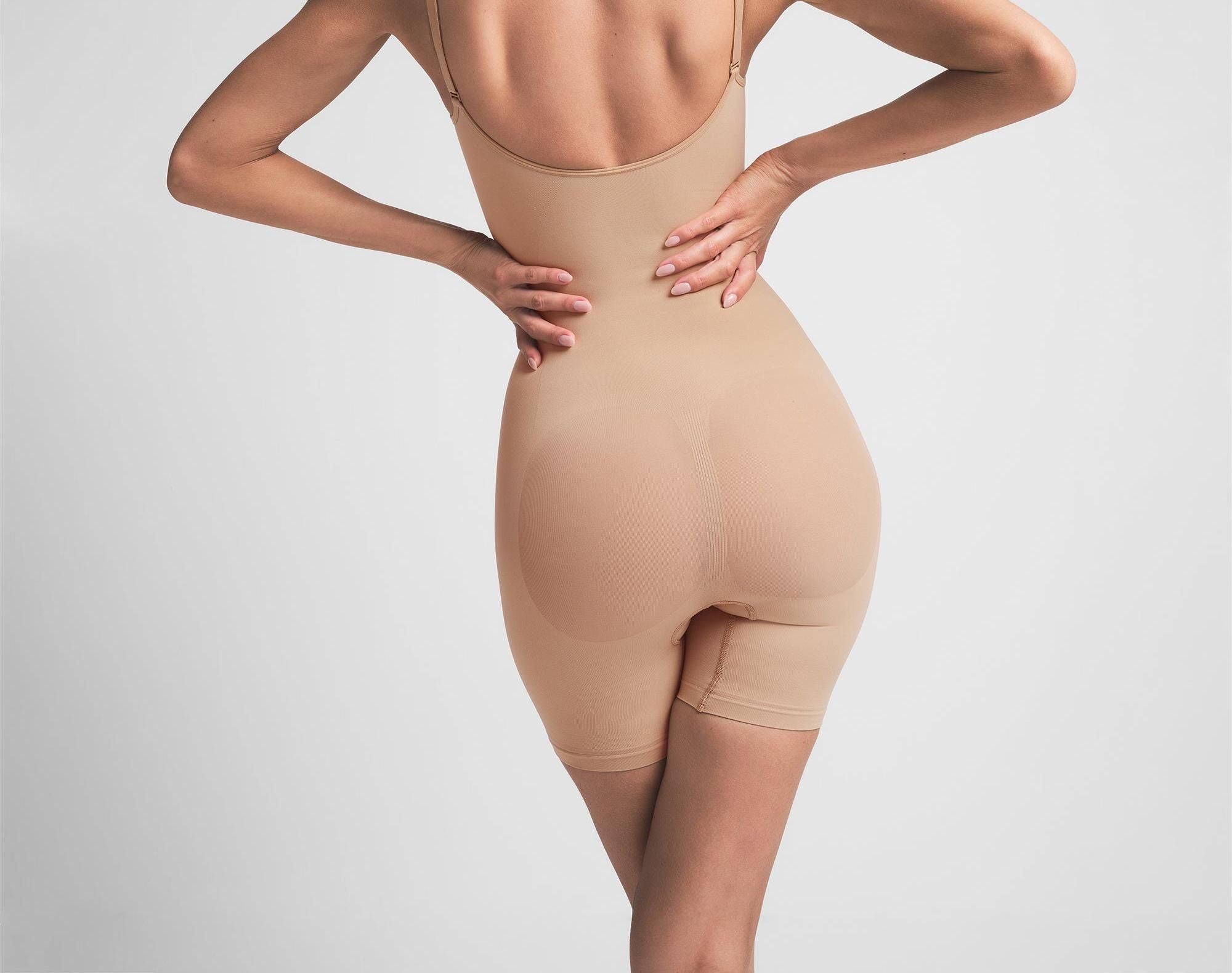 Skims Seamless Sculpt Mid Thigh Bodysuit Clay