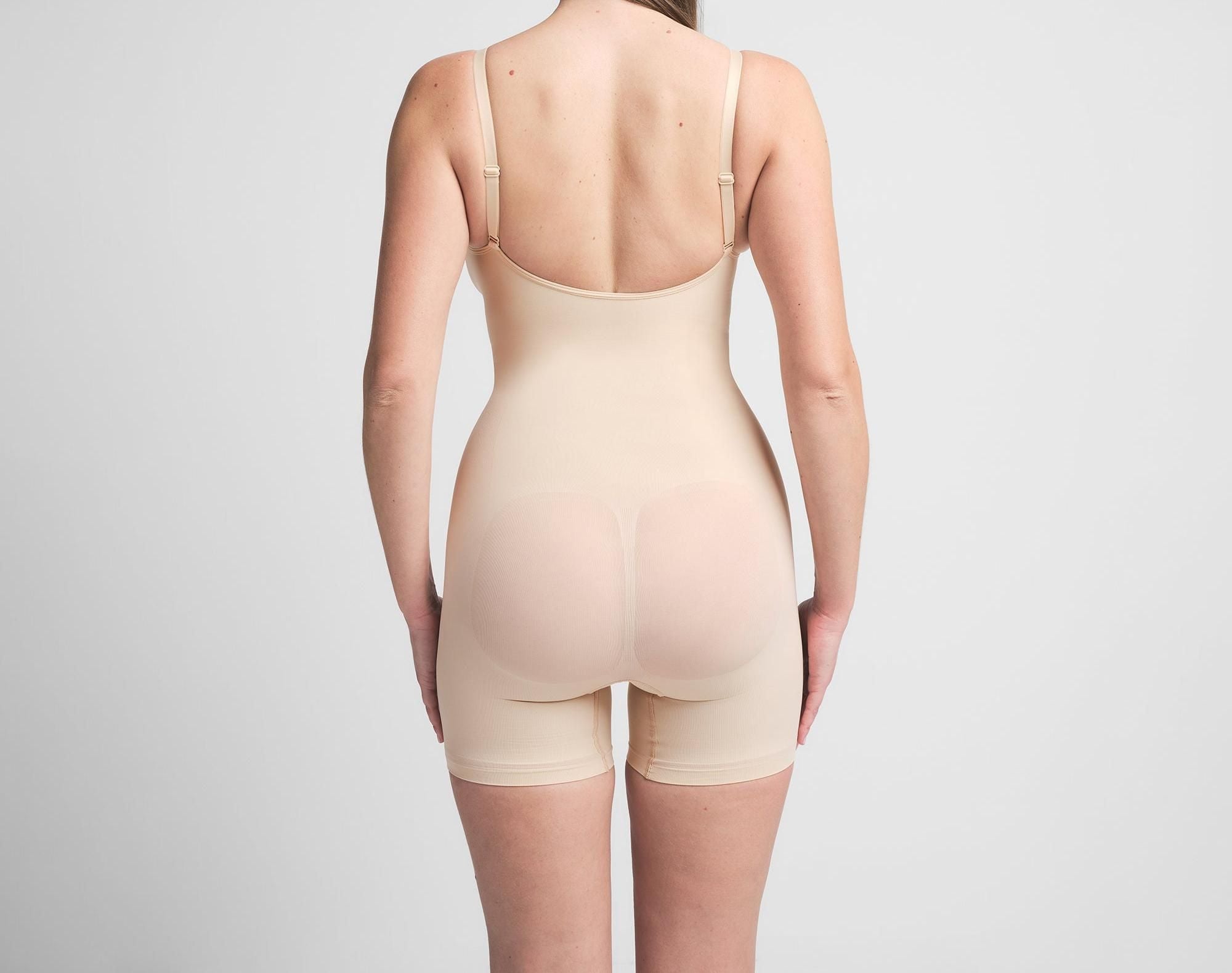 Skims Seamless Sculpt Mid Thigh Bodysuit Sand