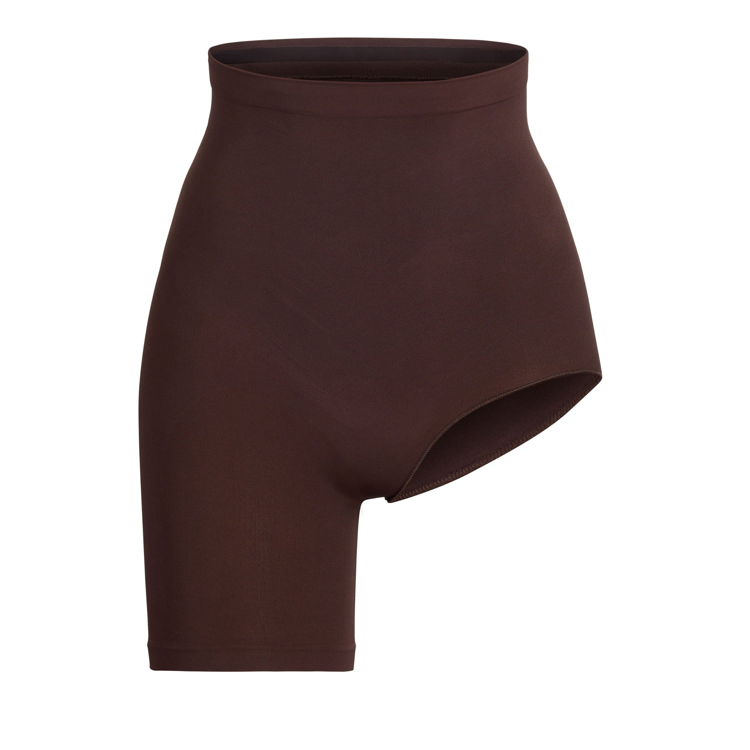 Skims Seamless Sculpt Solution Short Left Leg Exposed Cocoa