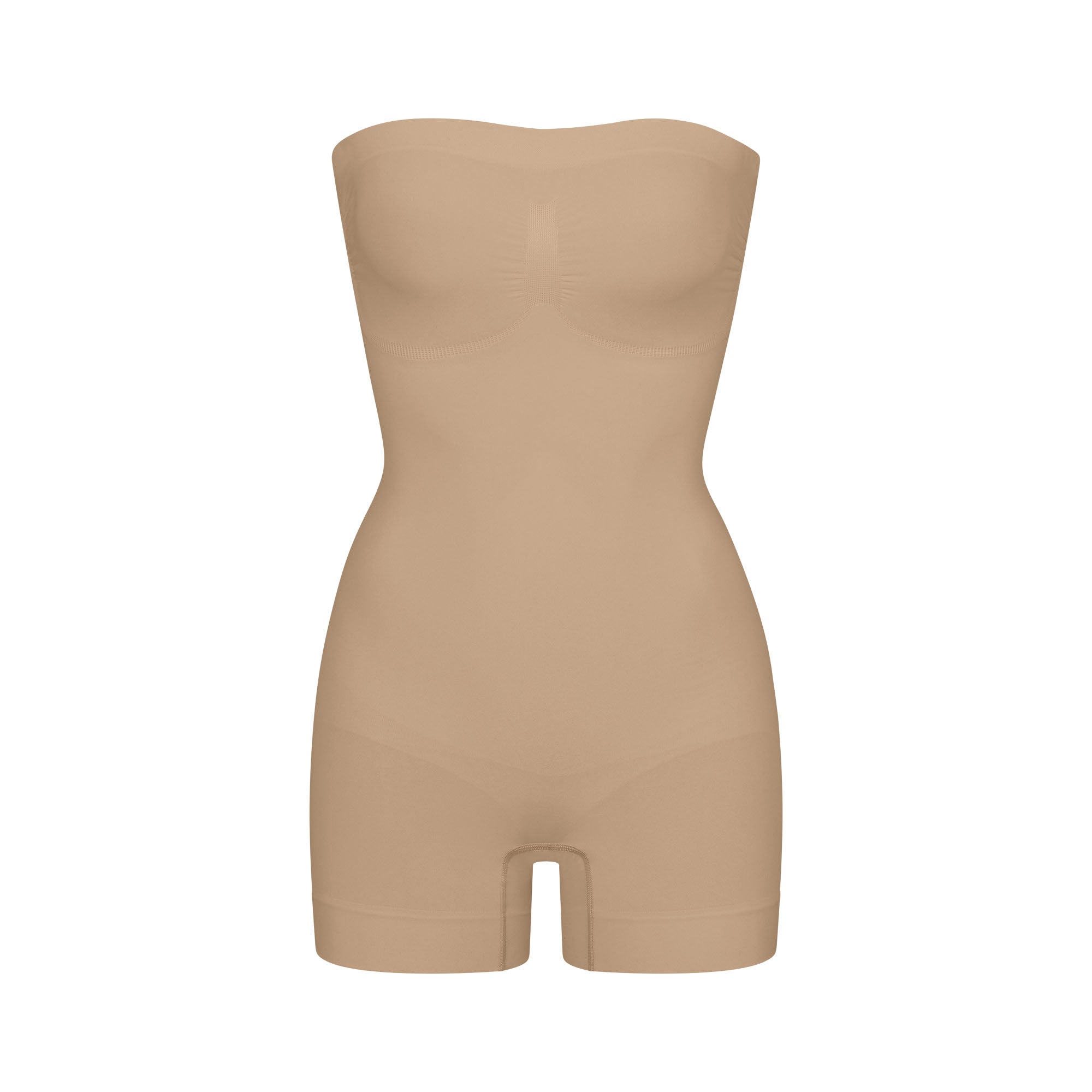 Skims Seamless Sculpt Strapless Shortie Bodysuit Clay