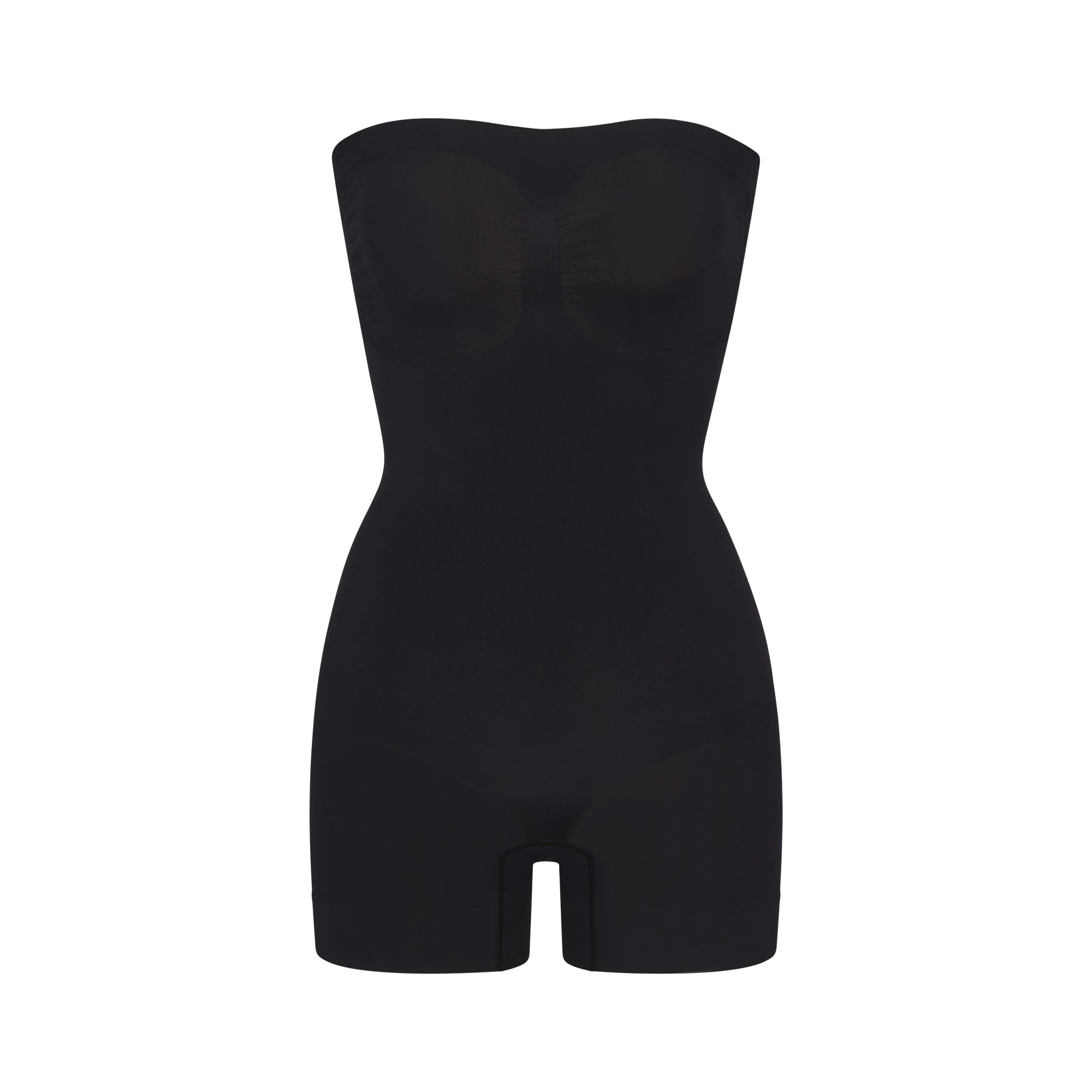 Skims Seamless Sculpt Strapless Shortie Bodysuit Onyx