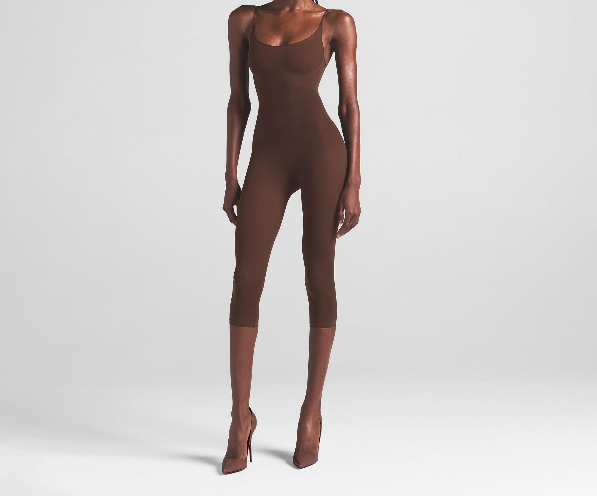 Skims Sheer Seamless Catsuit Cocoa