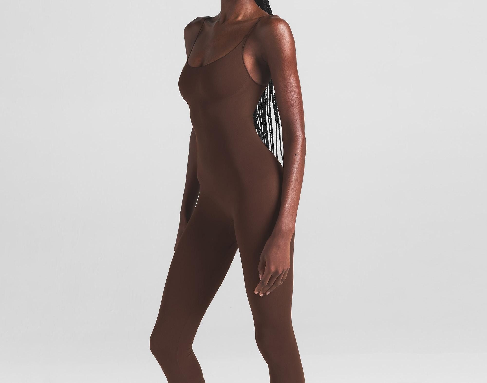Skims Sheer Seamless Catsuit Cocoa