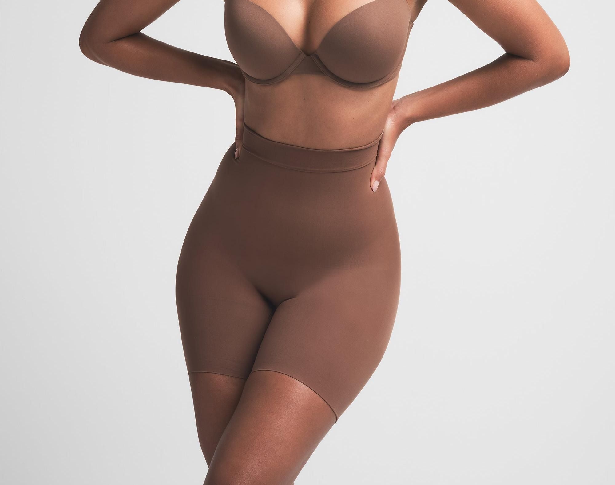 Skims Sheer Seamless High-Waisted Mid Thigh Short Jasper