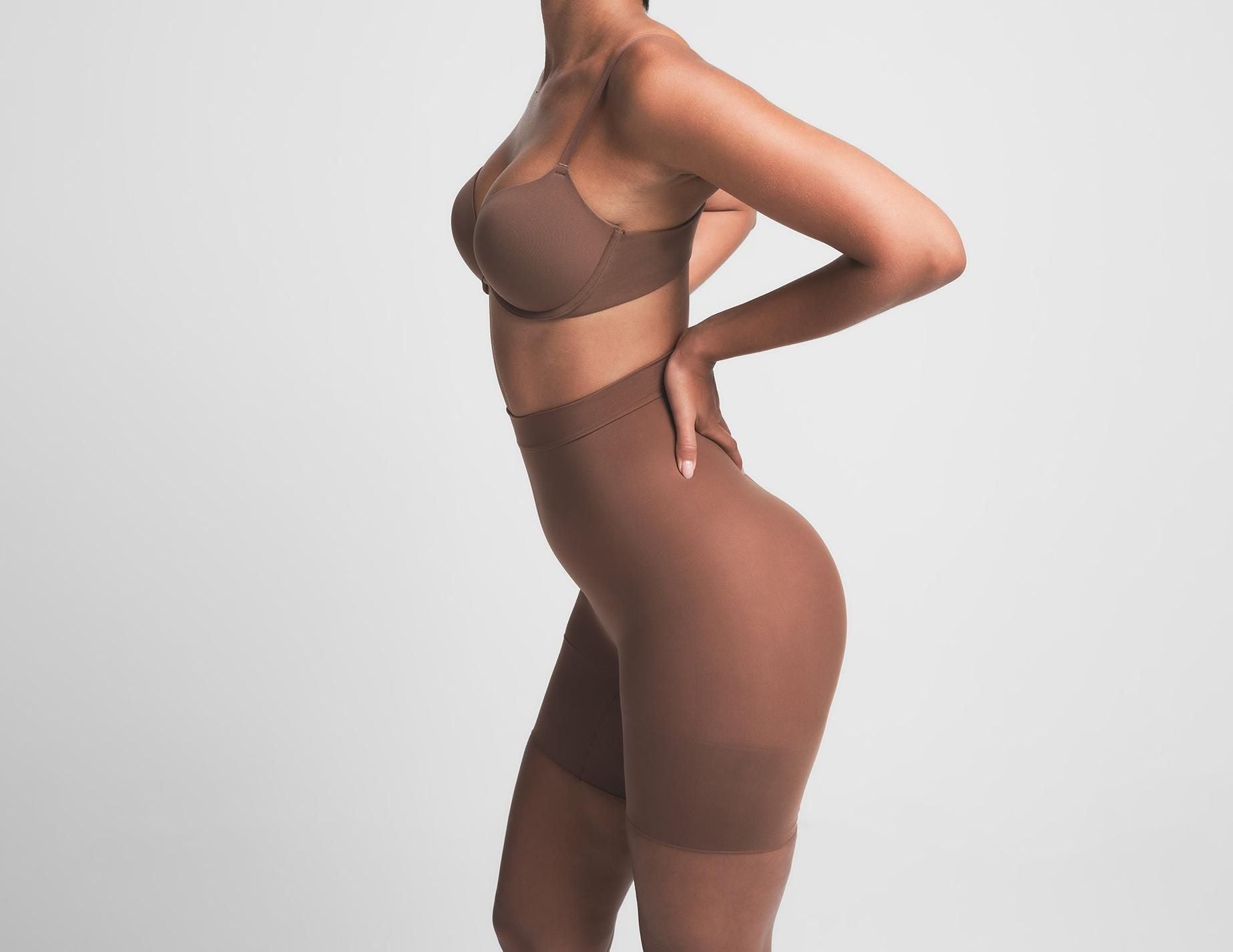 Skims Sheer Seamless High-Waisted Mid Thigh Short Jasper