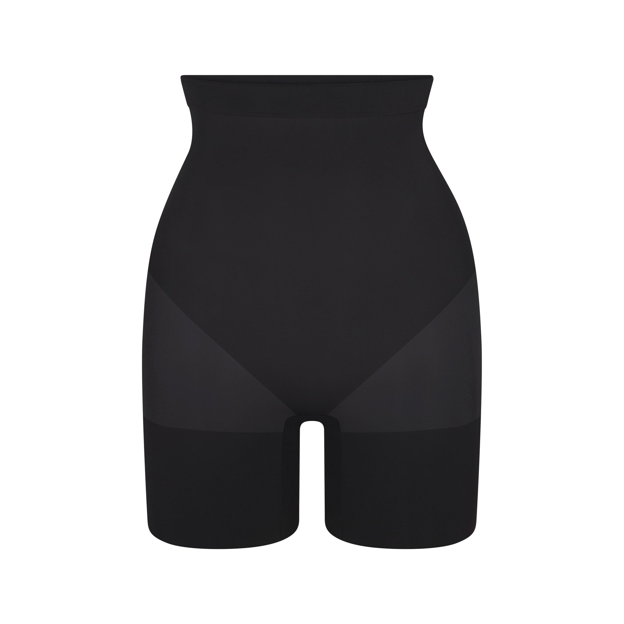 Skims Sheer Seamless High-Waisted Mid Thigh Short Onyx