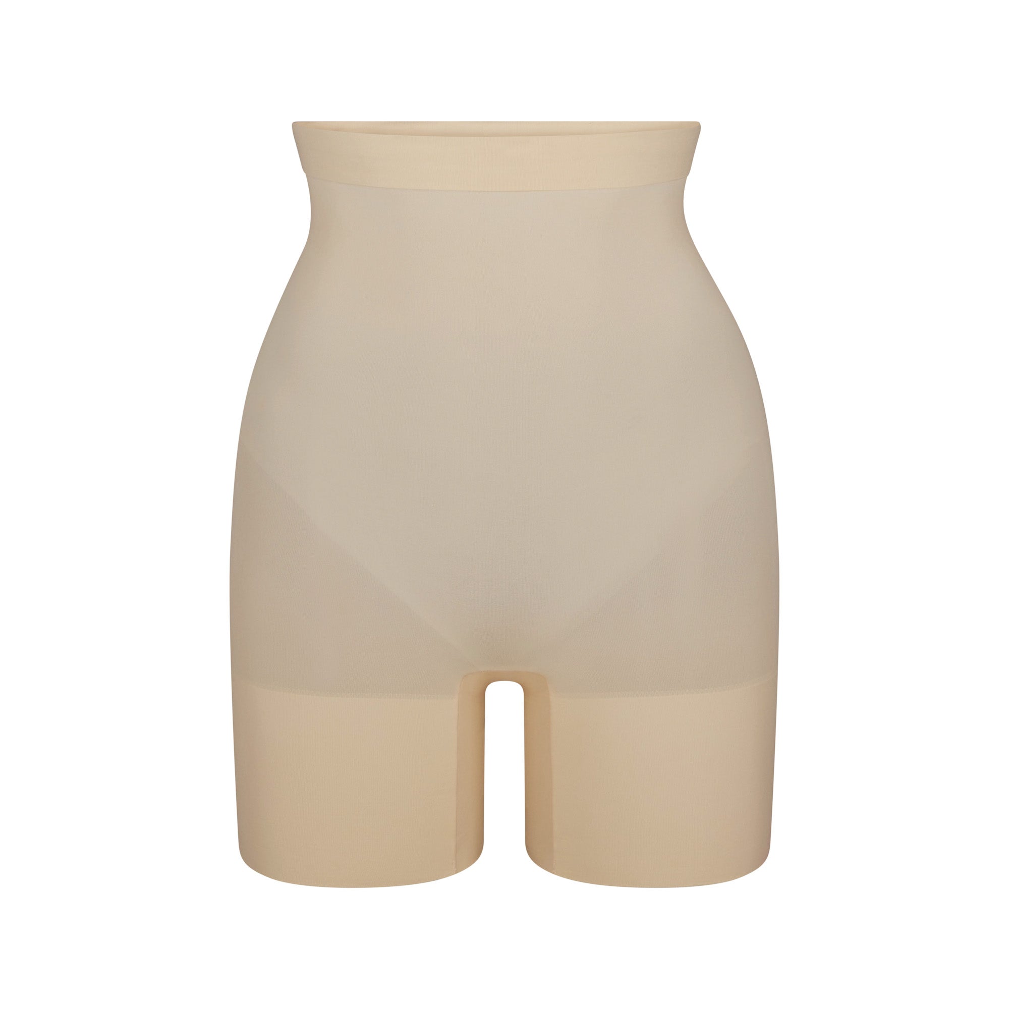 Skims Sheer Seamless High-Waisted Mid Thigh Short Sand
