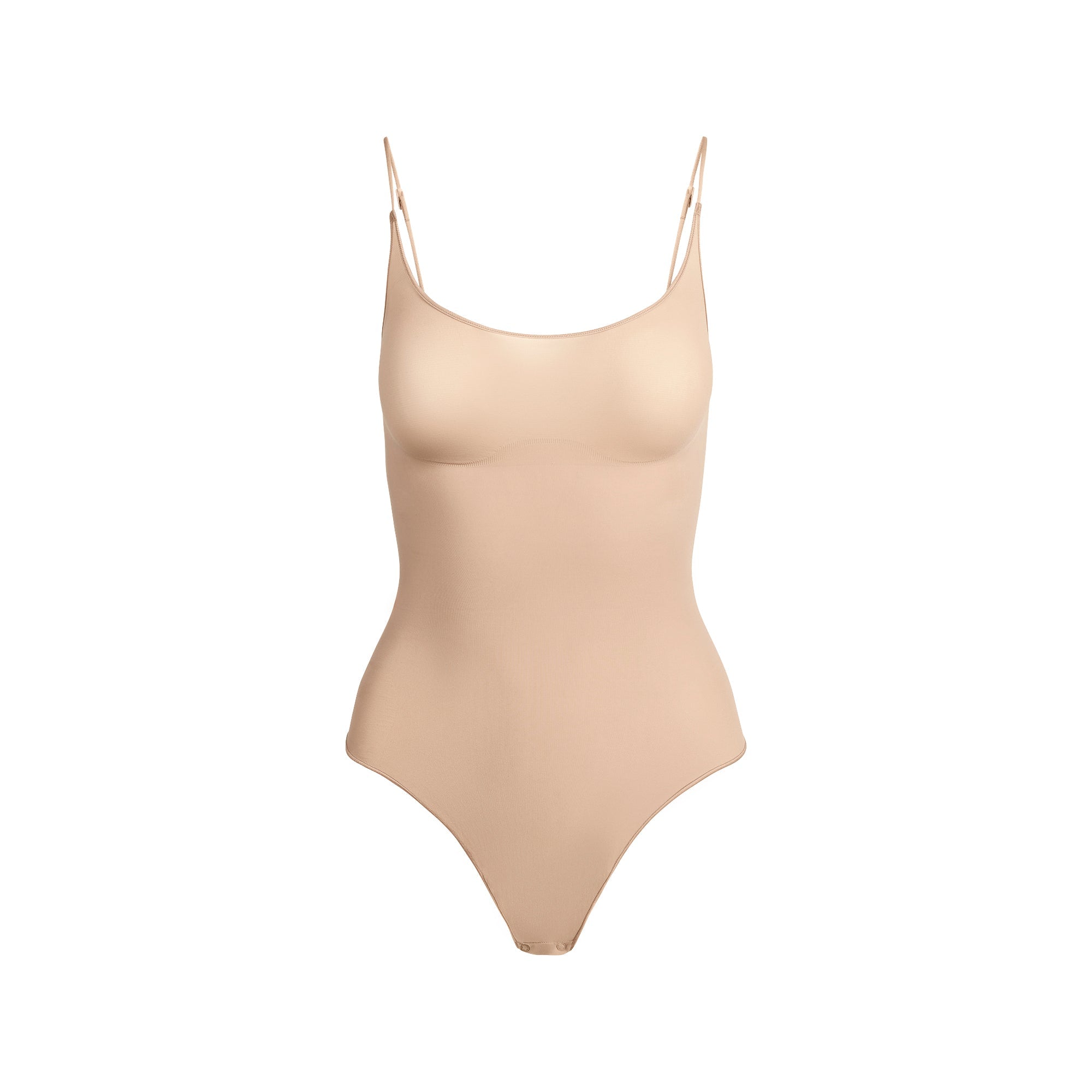 Skims Sheer Seamless Thong Bodysuit Clay