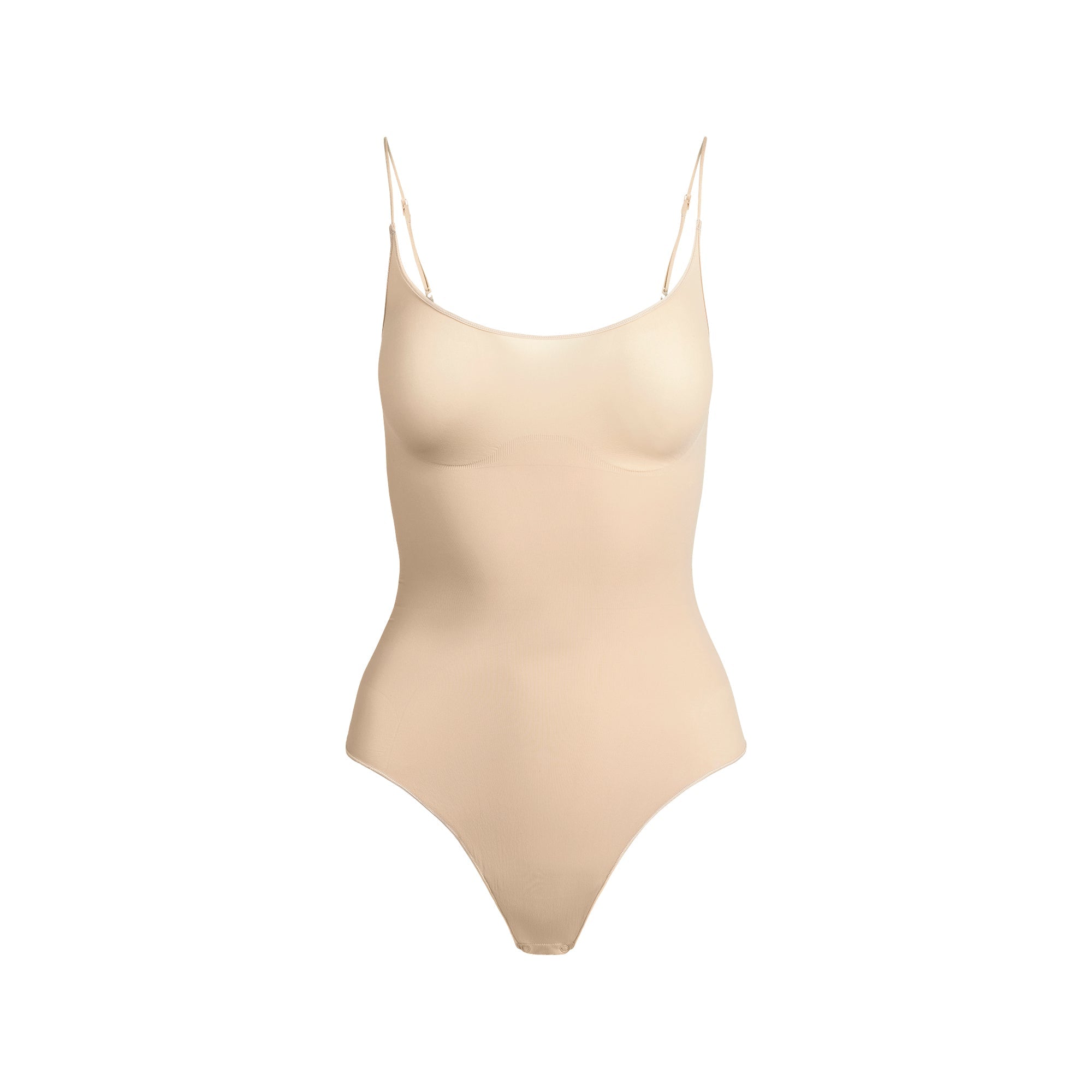 Skims Sheer Seamless Thong Bodysuit Sand
