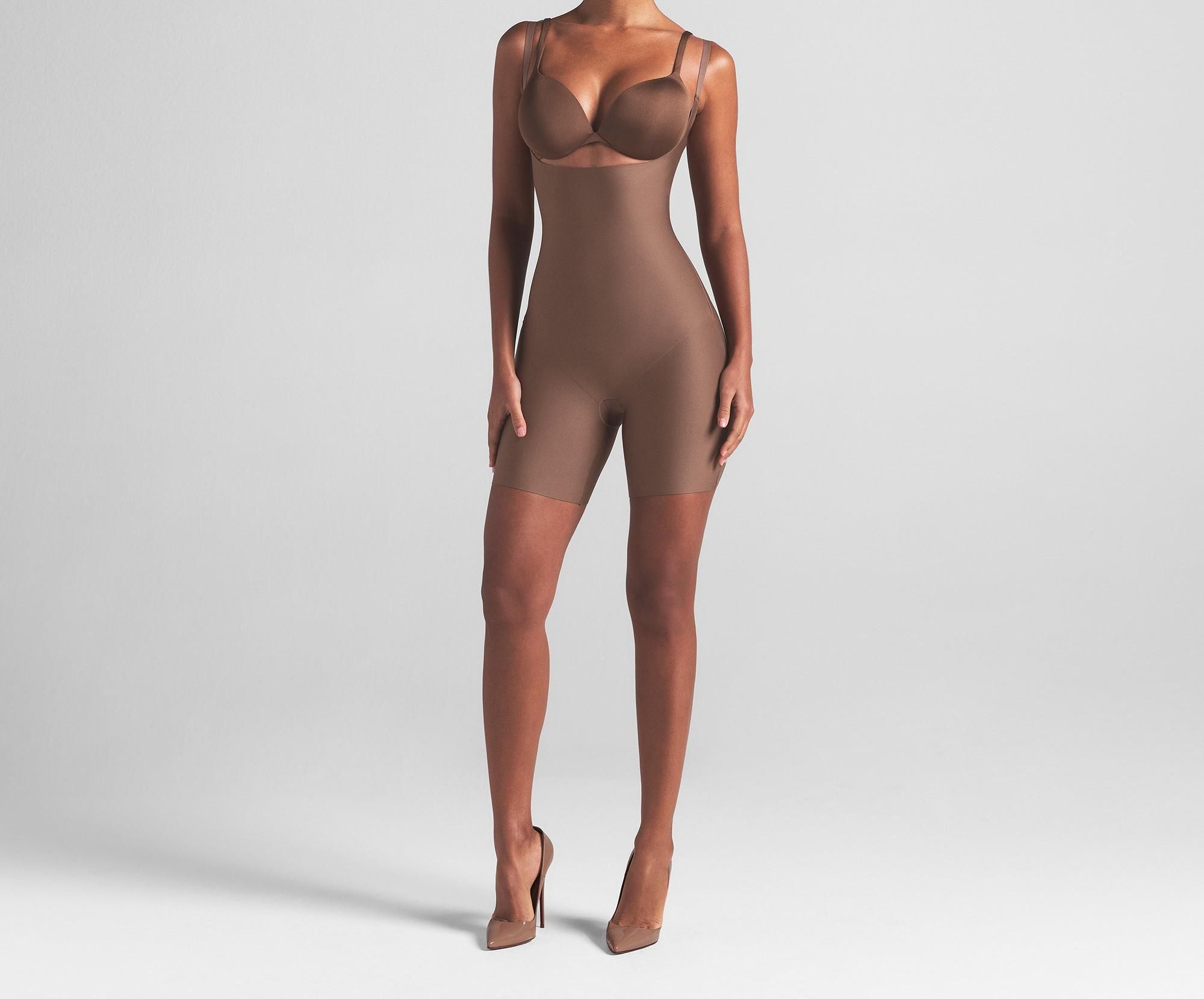 Skims Skims Body Core Sculpt Open Bust Mid Thigh Bodysuit Jasper