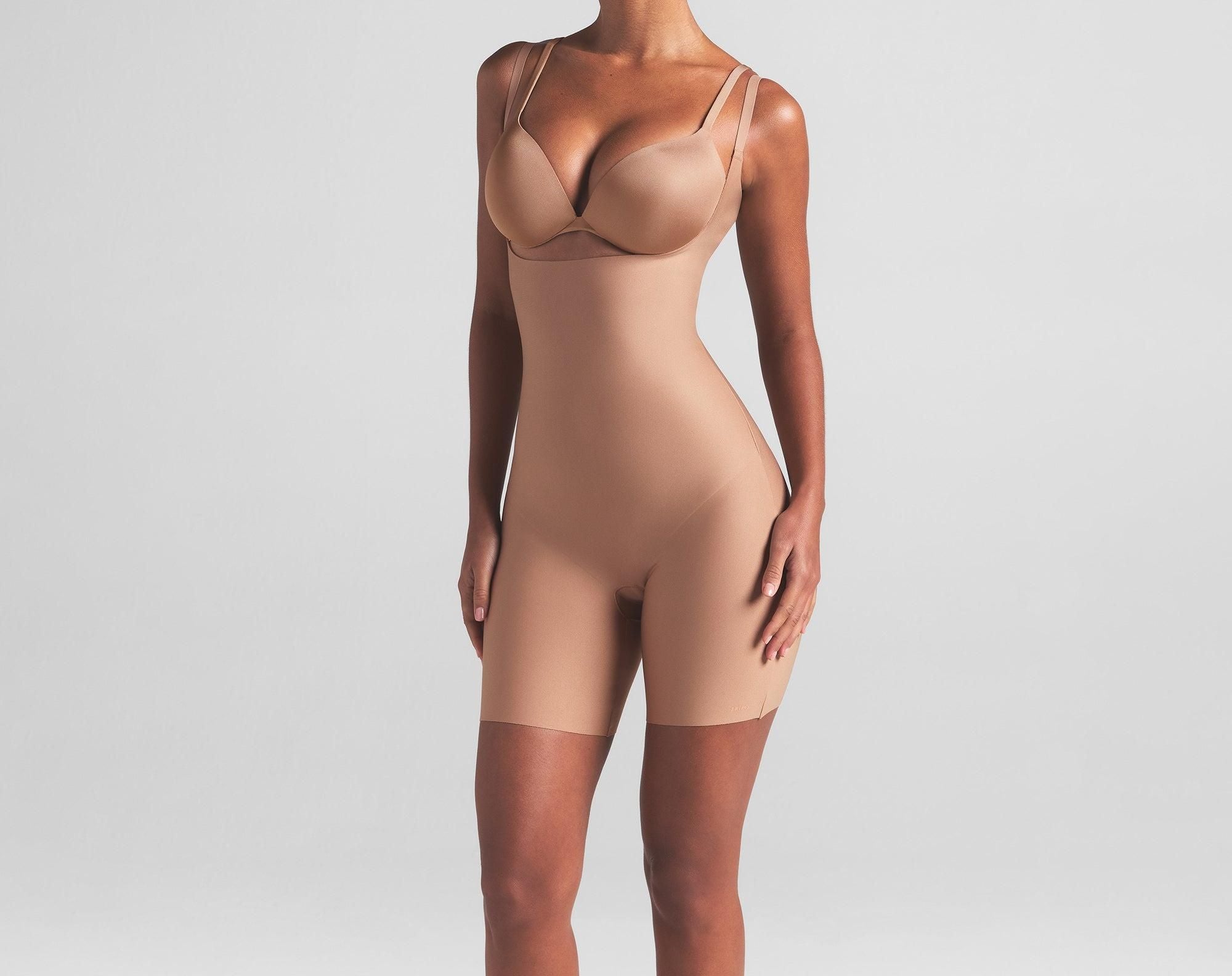 Skims Skims Body Core Sculpt Open Bust Mid Thigh Bodysuit Sienna