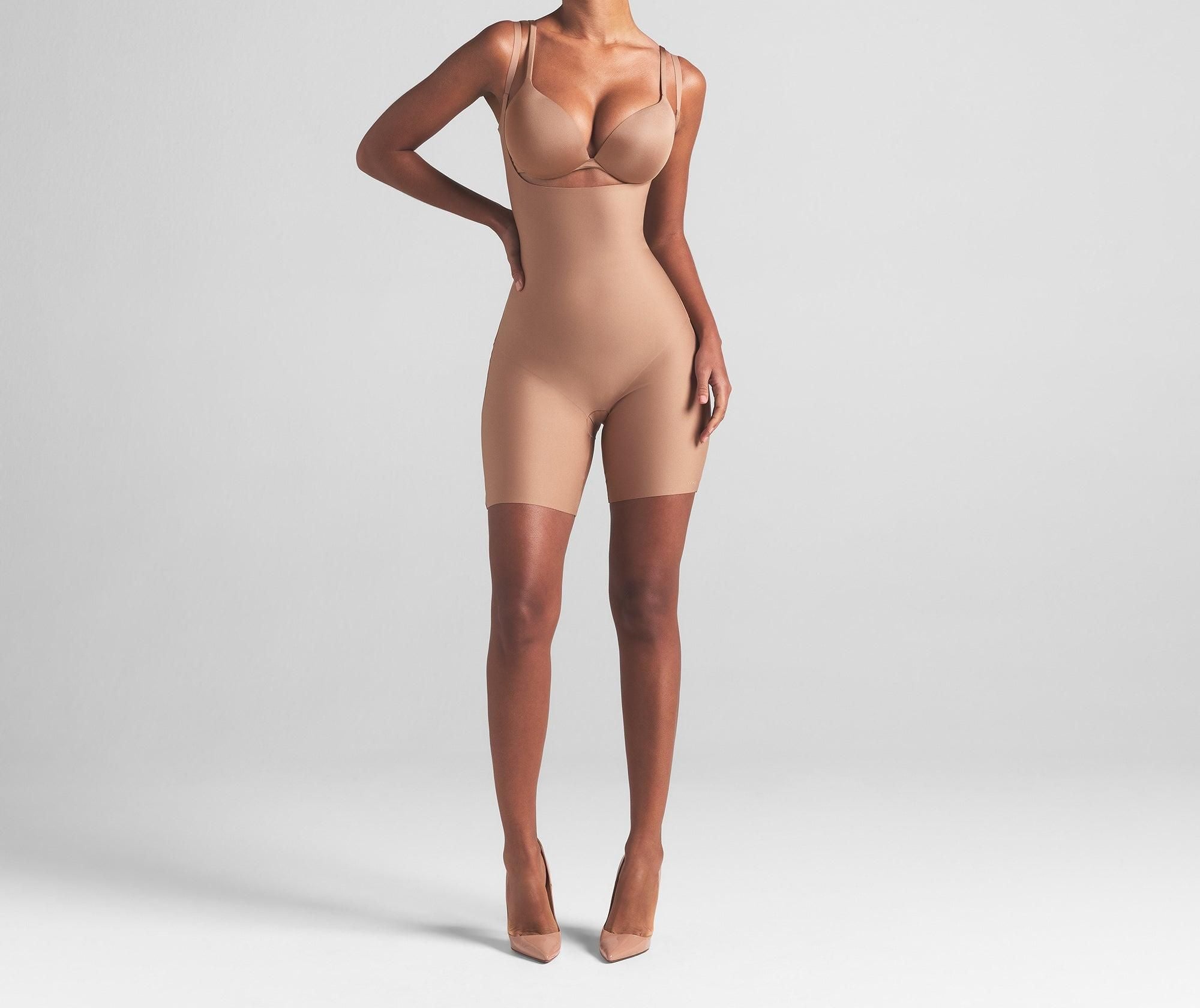 Skims Skims Body Core Sculpt Open Bust Mid Thigh Bodysuit Sienna