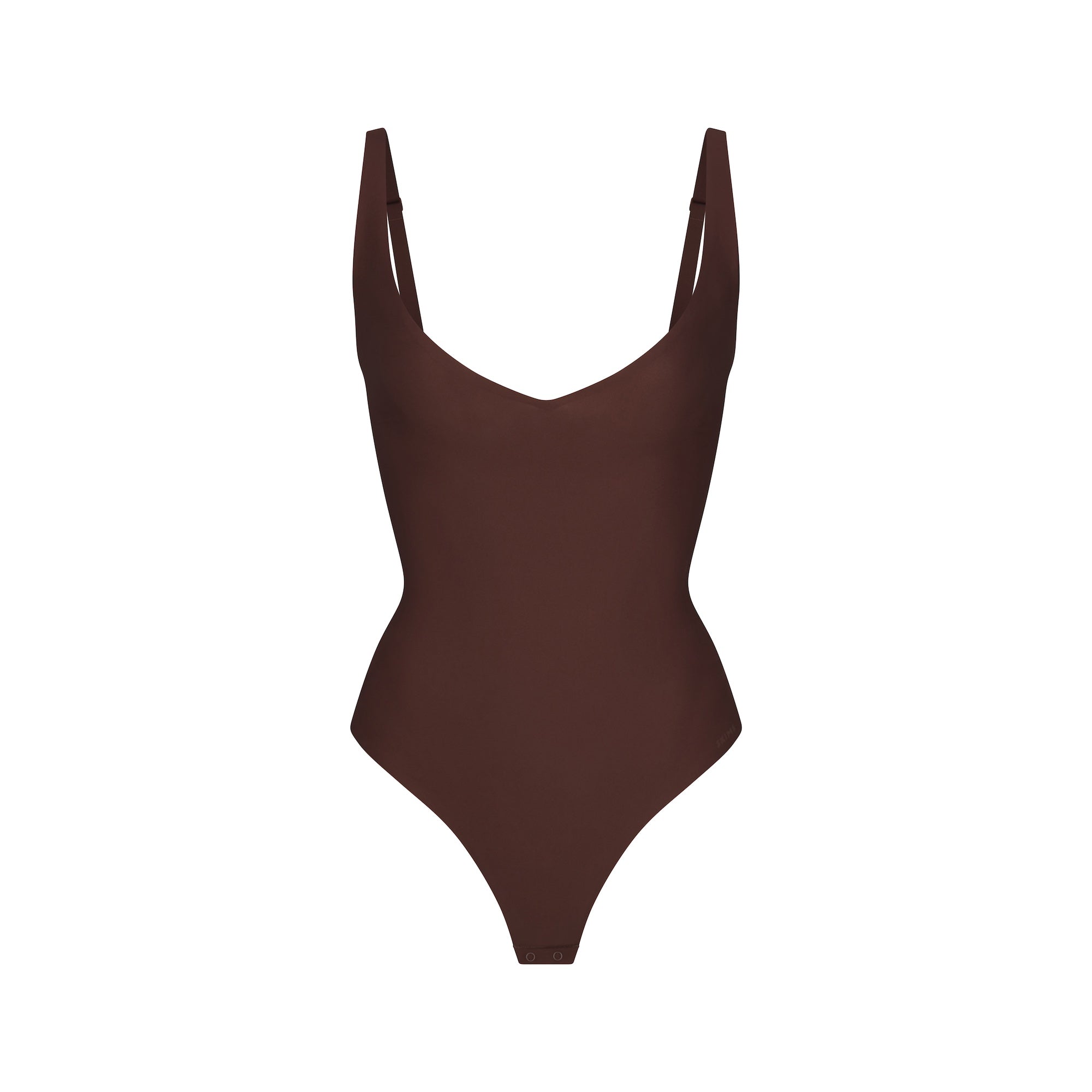 Skims Skims Body Core Sculpt Plunge Thong Bodysuit Cocoa