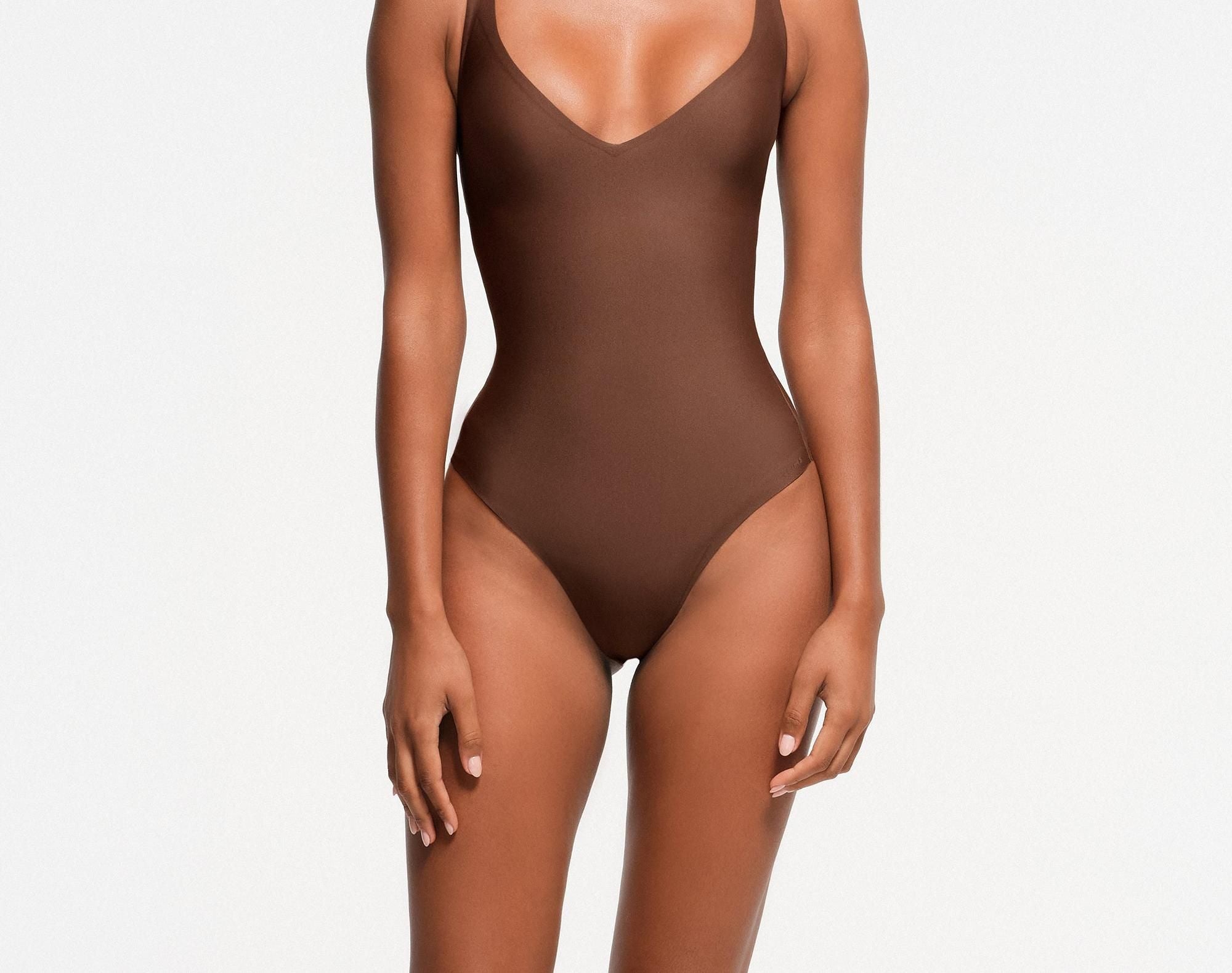 Skims Skims Body Core Sculpt Plunge Thong Bodysuit Jasper