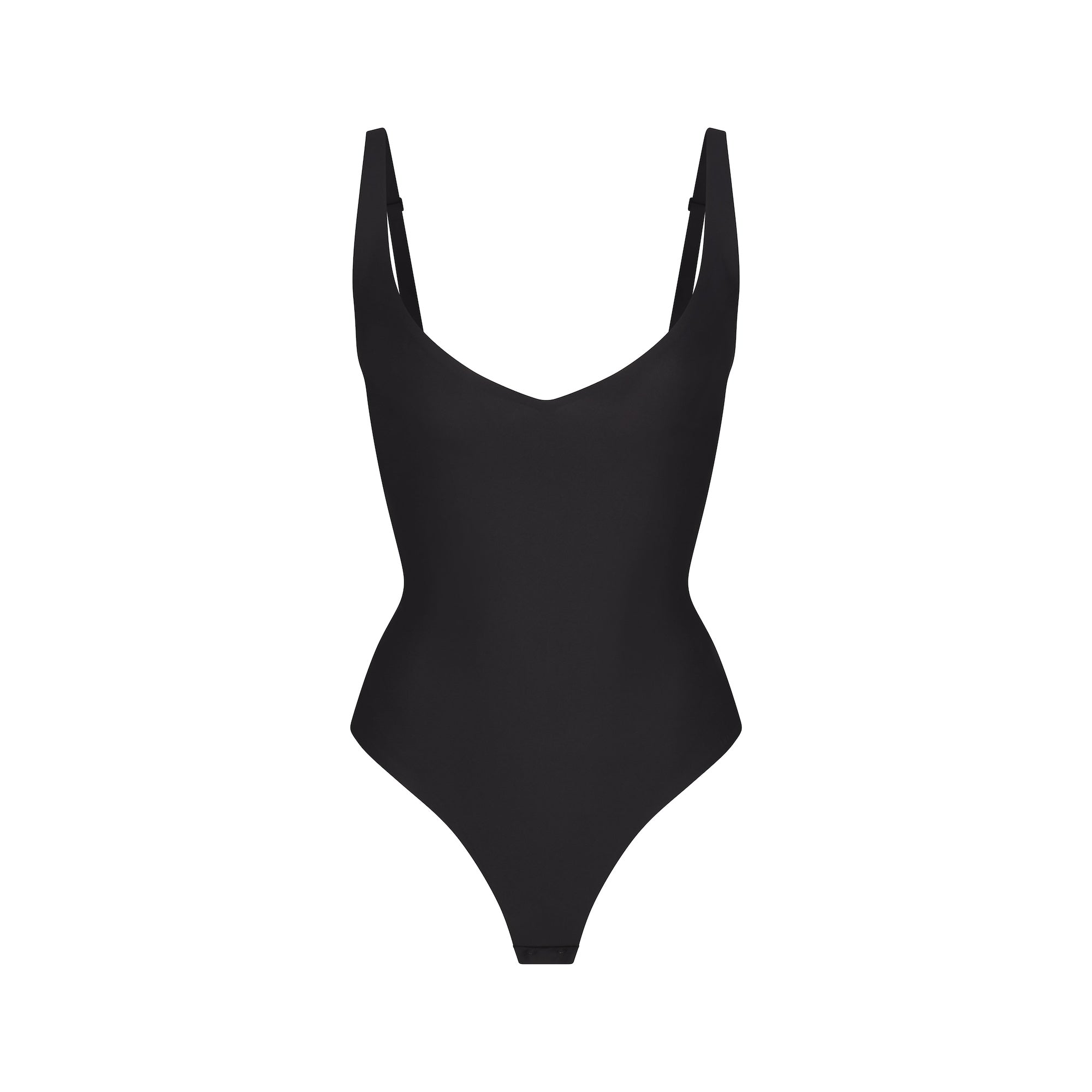 Skims Skims Body Core Sculpt Plunge Thong Bodysuit Onyx