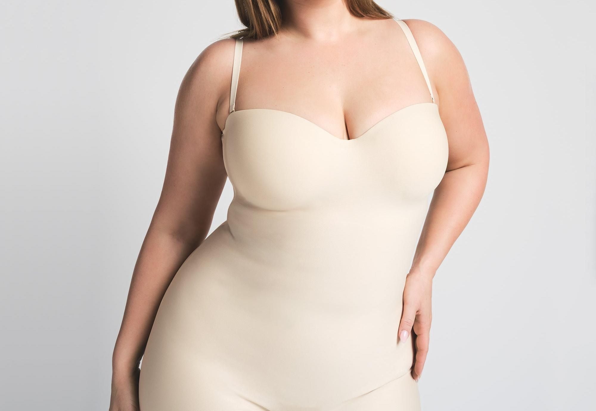 Skims Skims Body Core Sculpt Underwire Mid Thigh Bodysuit Sand