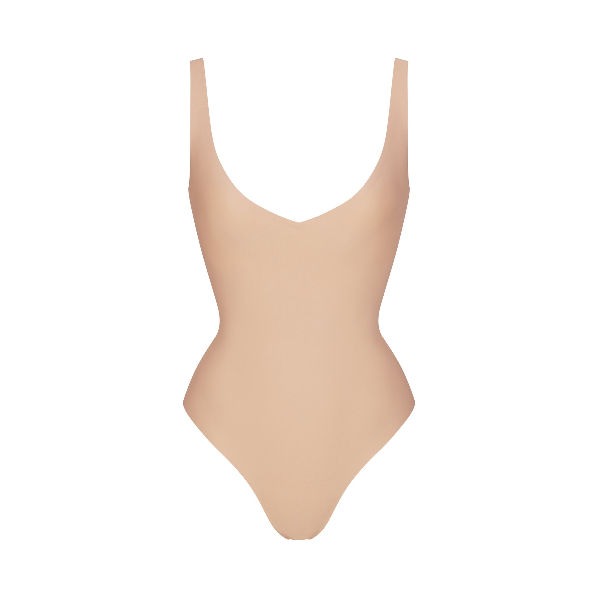 Skims Skims Body Unlined Plunge Thong Bodysuit Clay