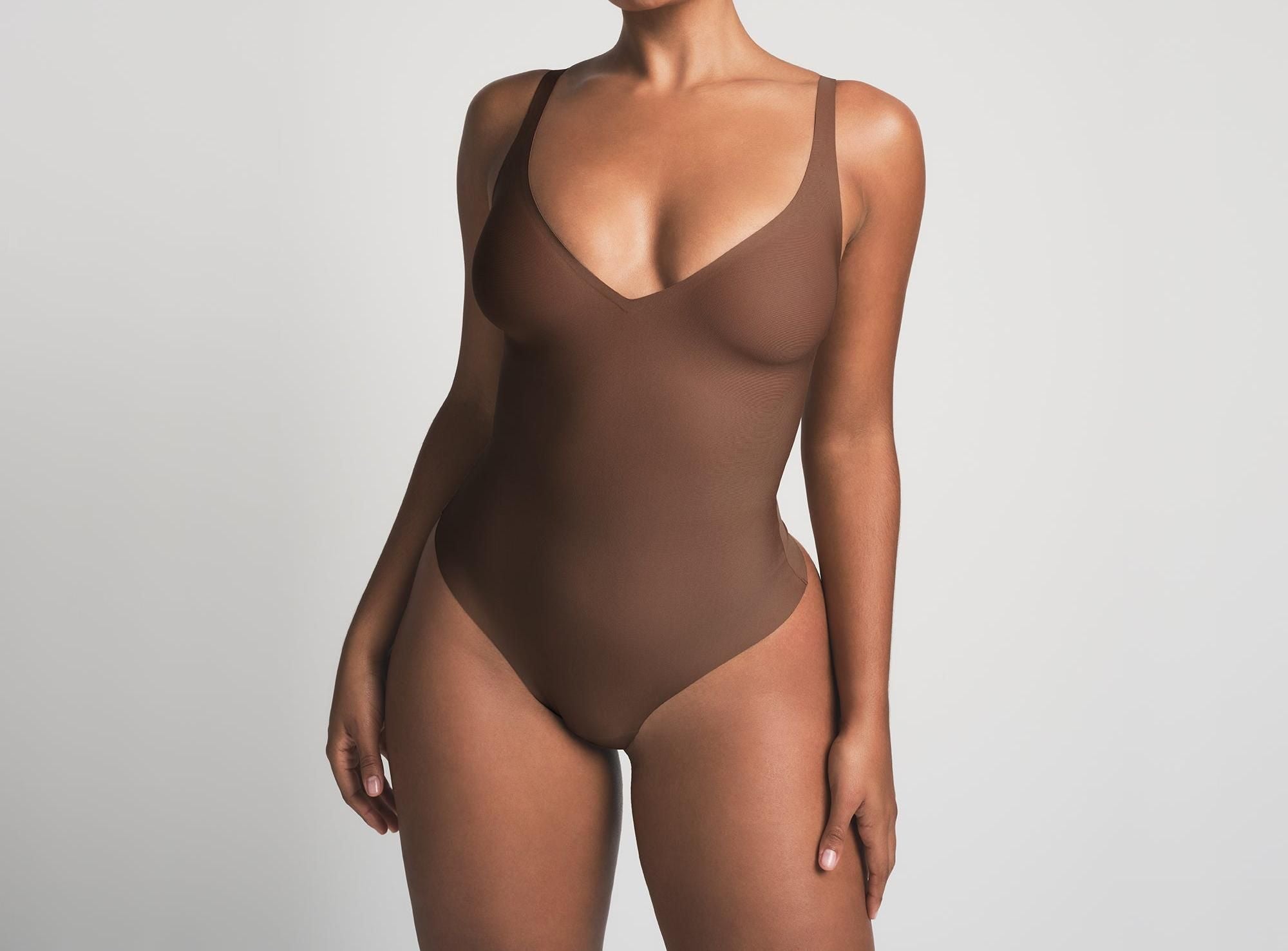 Skims Skims Body Unlined Plunge Thong Bodysuit Jasper