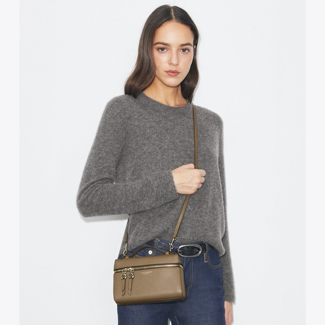 Tory Burch Slim Romy Top Handle Bag Wild Mushroom